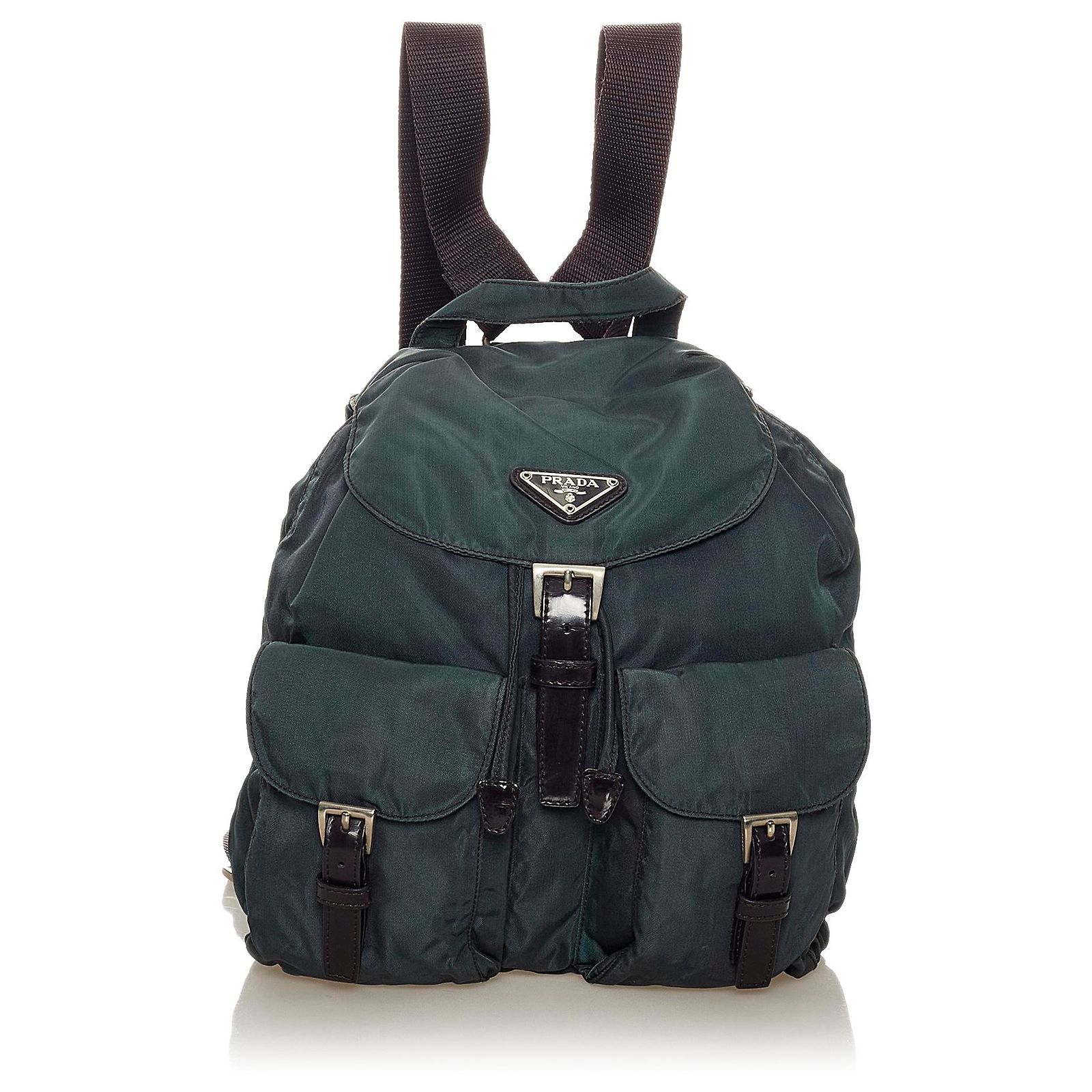 Nylon Drawstring Prada Backpack Dark Blue Prada Re-Edition 1978 Small Re-Nylon Backpack - Blue  main image 4