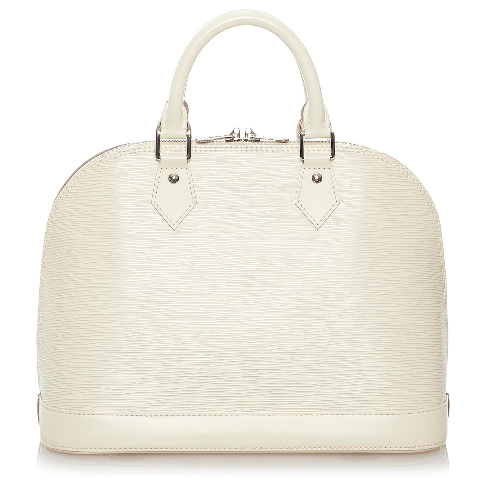 sac a main louis vuitton alma pm en cuir epi blanc