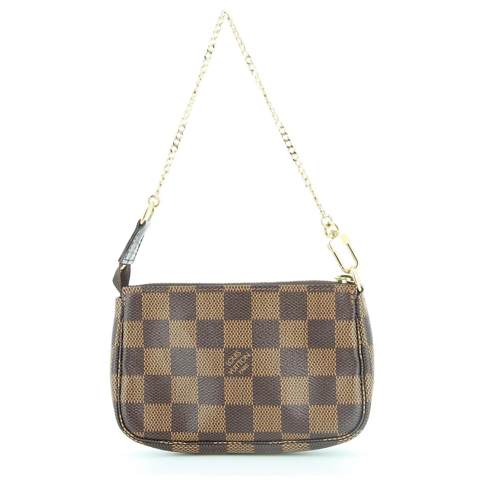 Louis Vuitton small pouch in damier ebene Dark brown Cotton ref.435253 -  Joli Closet