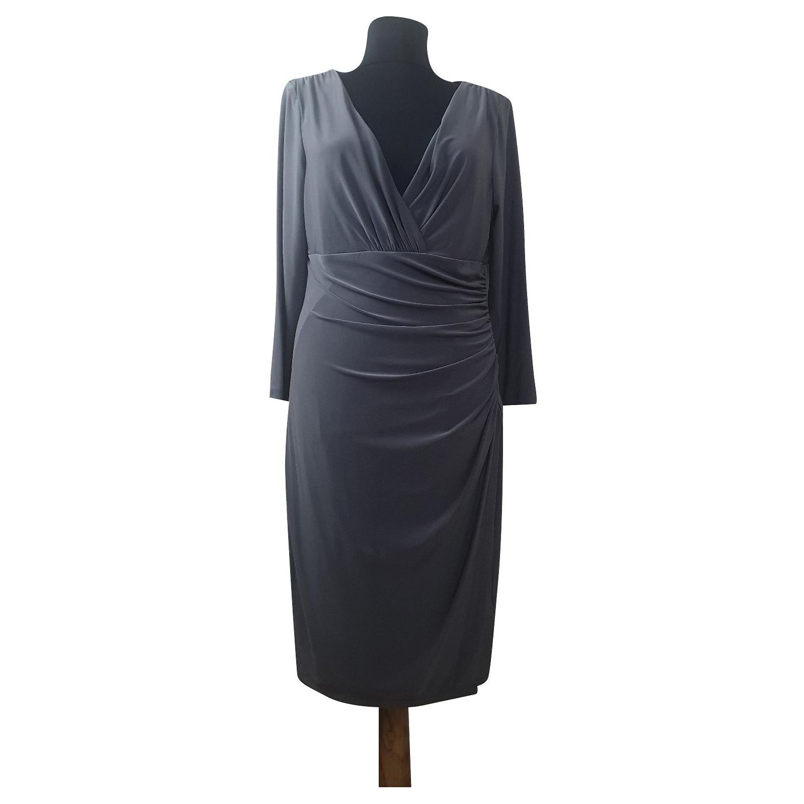 Robe En Mousseline De Polyester Grise - Taille M, Sans Manches, Avec Doublure, Occasion Très Bon état