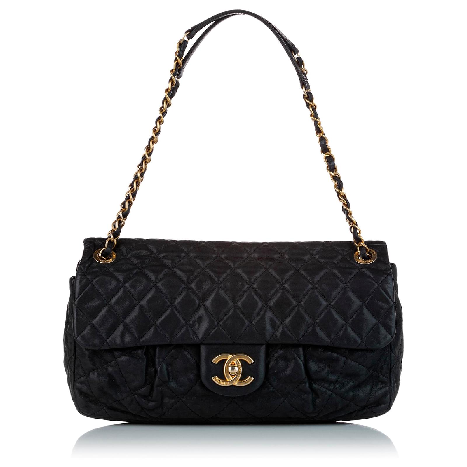 Chanel Black Quilted Calfskin Leather Single Flap Bag