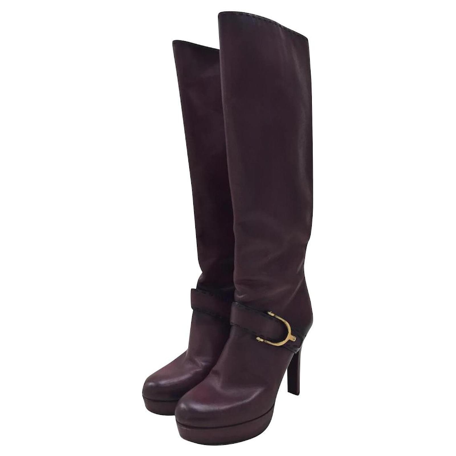 GUCCI Stivali lunghi / 304724 / 36.5 / BRD / pelle ref.436097 - Joli Closet