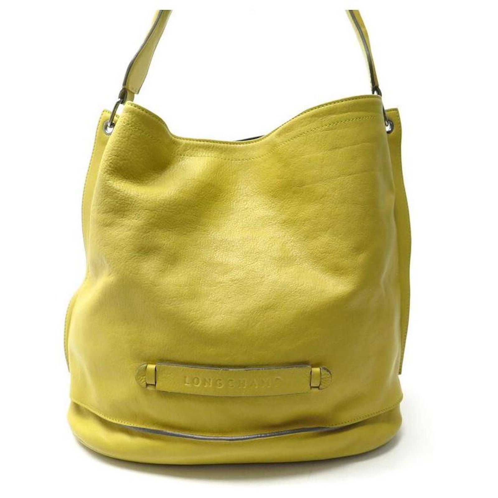 Borsa LONGCHAMP 3D 1768770 BORSA A MANO SHOPPING IN PELLE GIALLA Giallo  ref.437128 - Joli Closet
