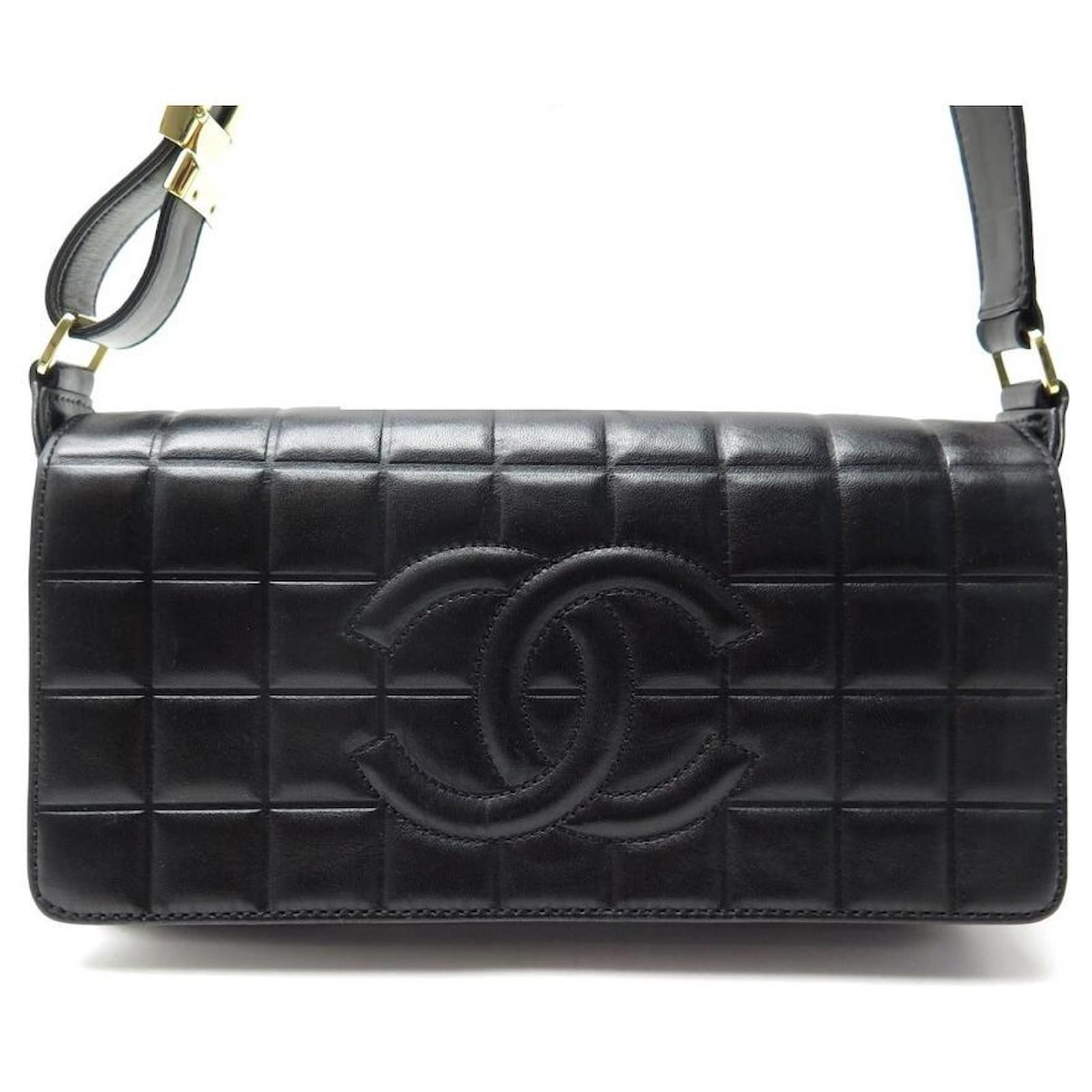 Chanel black quilted leather chocolate bar flap at Jill's Consignment