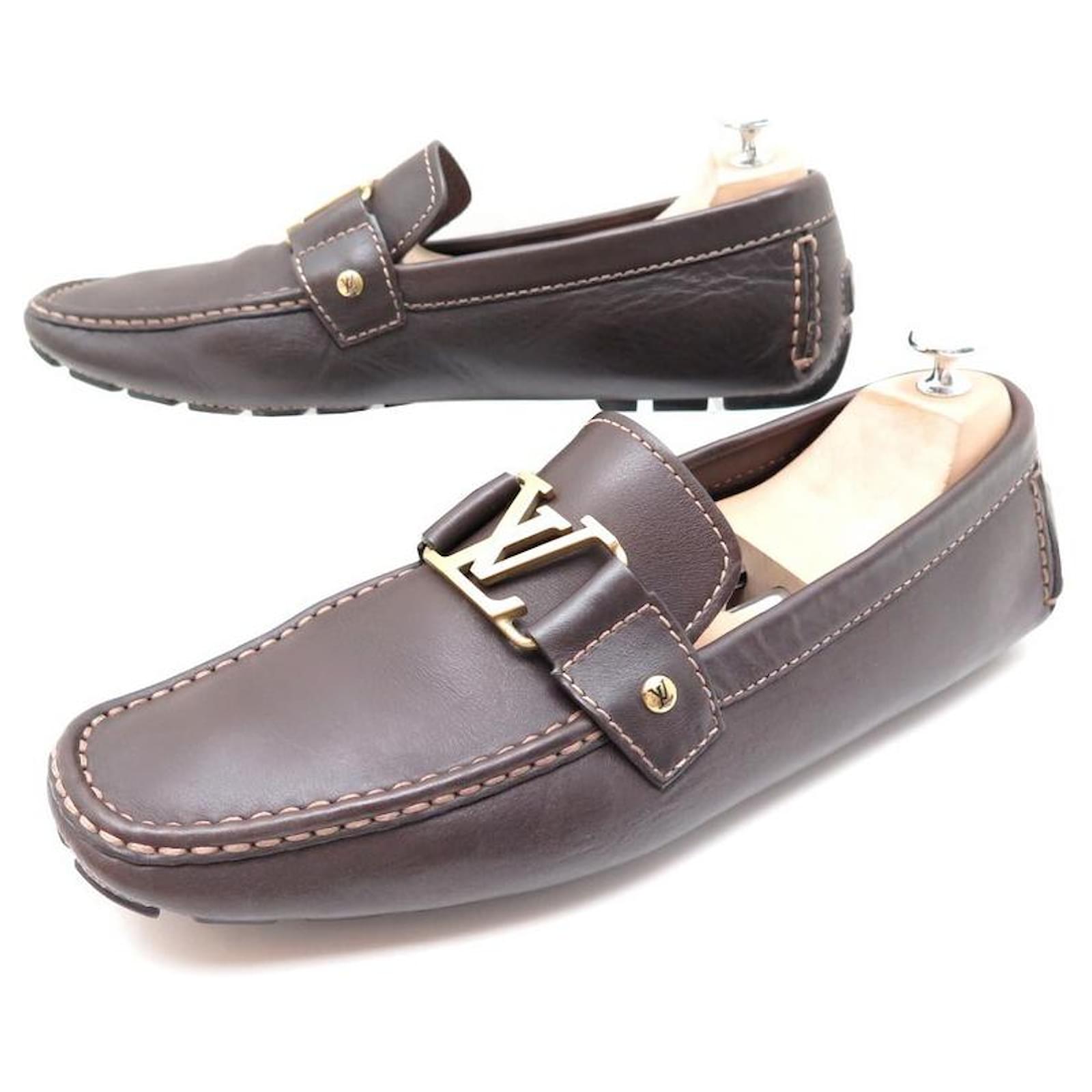 LOUIS VUITTON MONTE CARLO SHOES 11 45 BROWN LEATHER LOAFERS SHOES