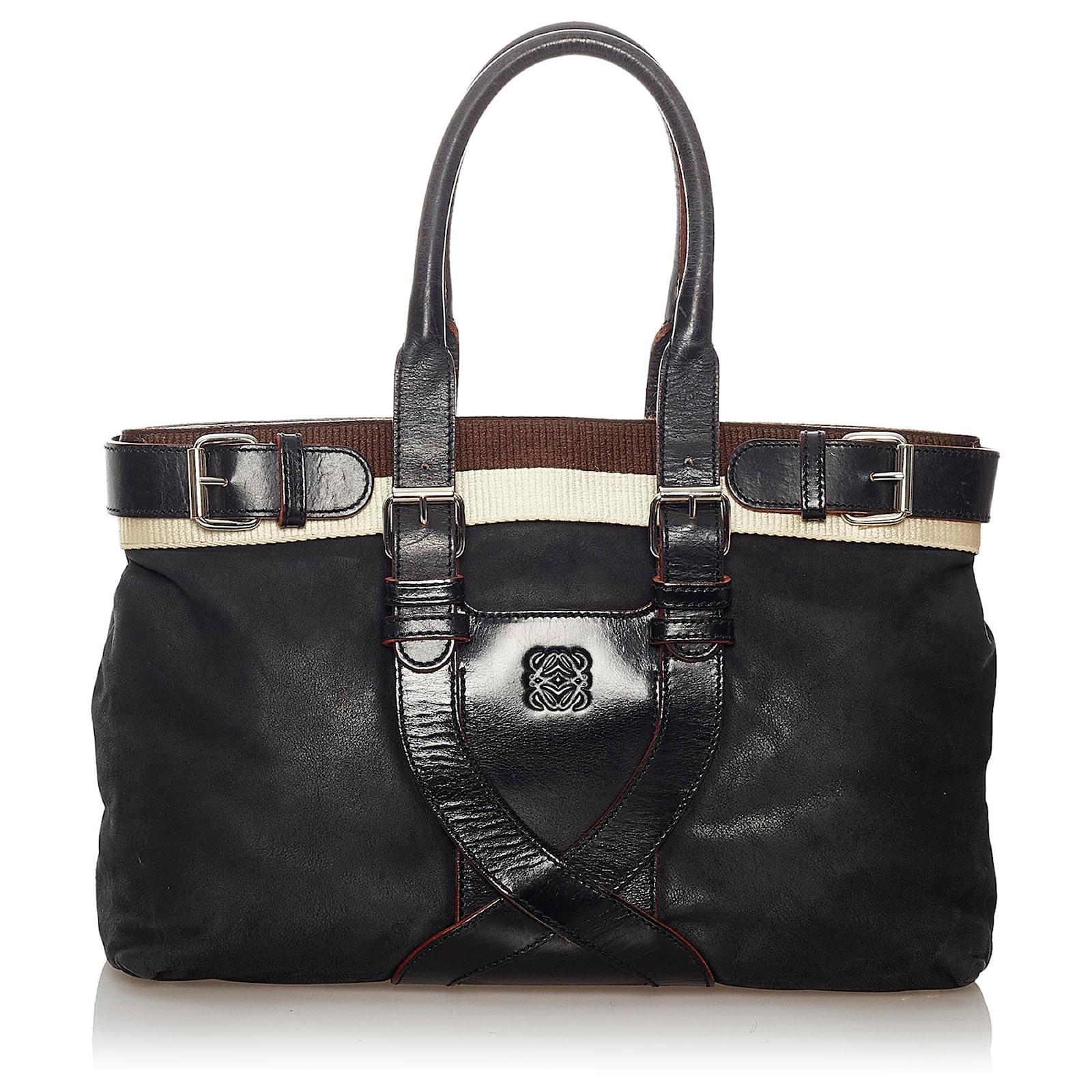Bolso Loewe de piel nobuk negro Cuero Becerro ref.437335 - Joli Closet