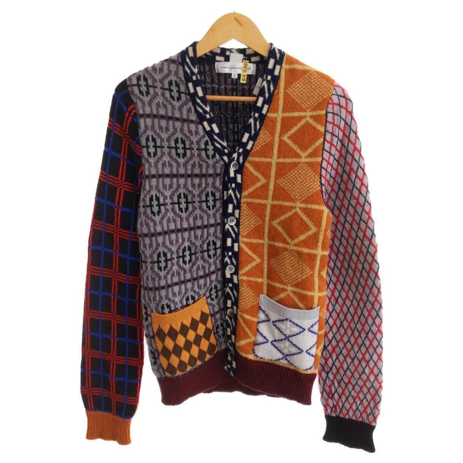 COMME des GARCONS SHIRT Docking cardigan / patchwork / cardigan (thick) / S  / wool / multicolor / total pattern