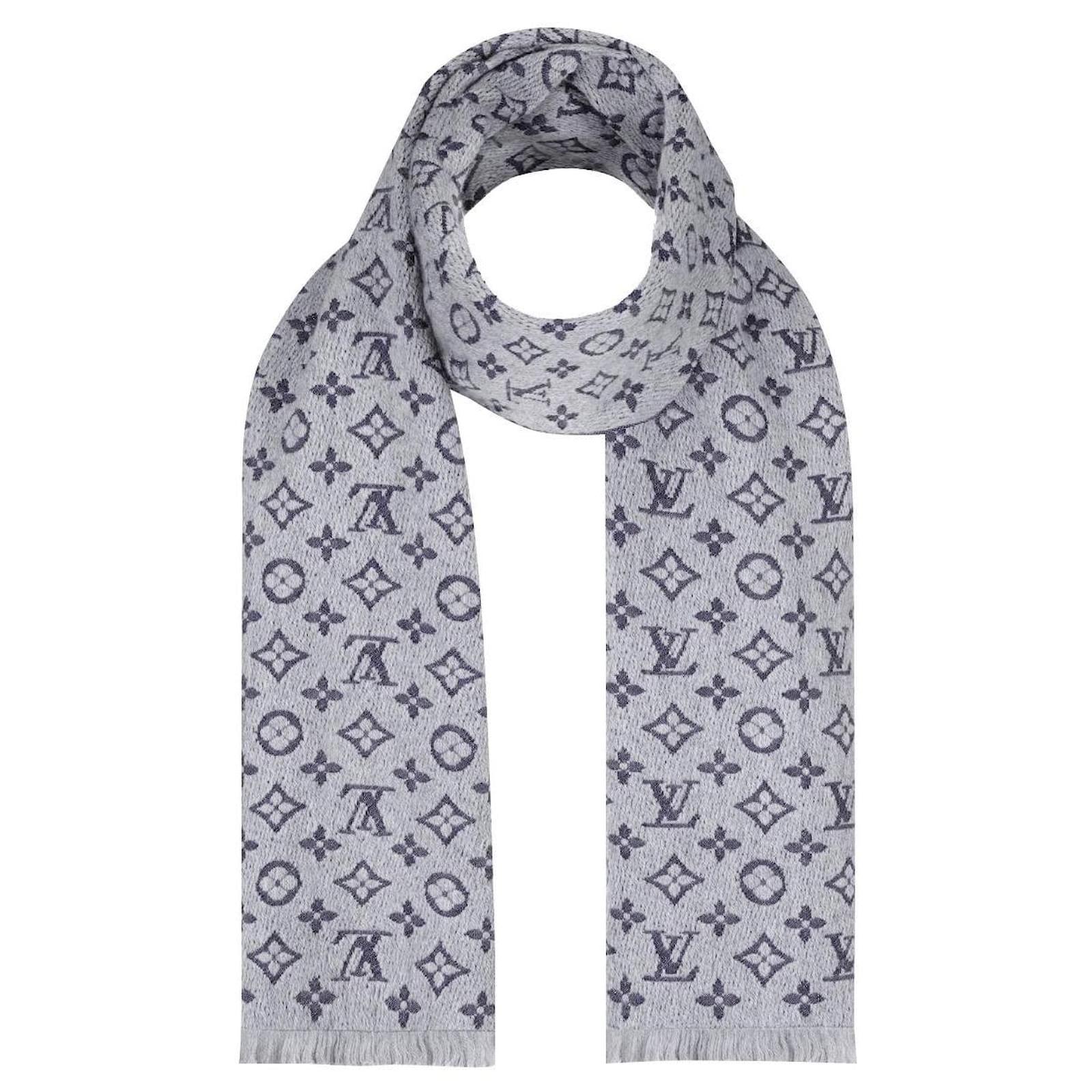 Louis Vuitton CLASSIC MONOGRAM SCARF Grey Wool ref.437902 - Joli