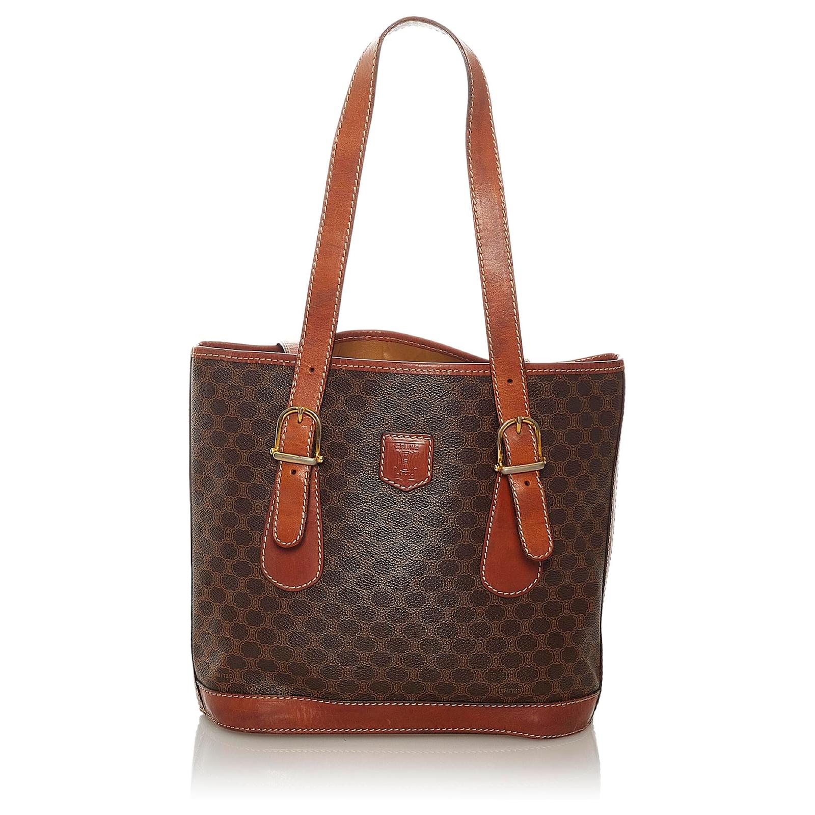 sac a main celine en cuir box marron
