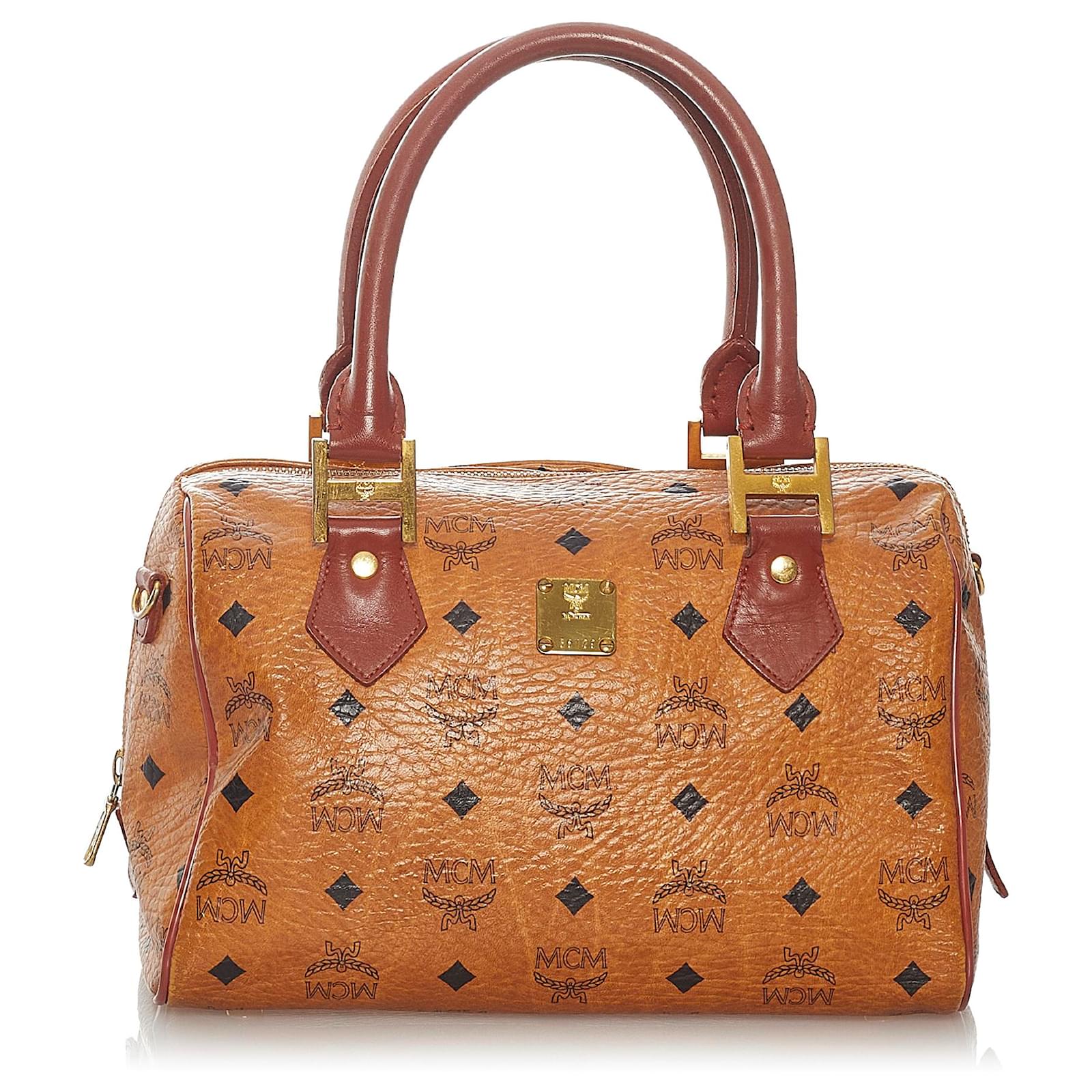 Sac Tote MCM Vintage Visetos En Toile Marron
