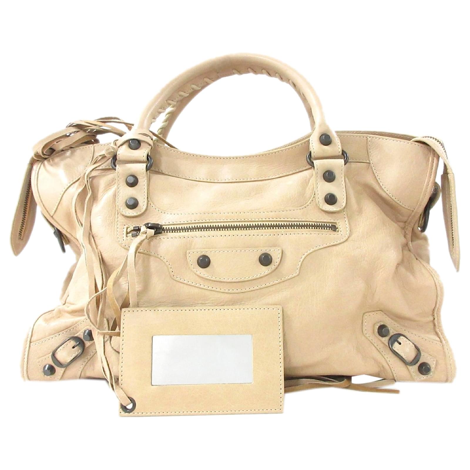 Bolso balenciaga marrón motocross classic city de cuero Castaño Beige  ref.438022 - Joli Closet