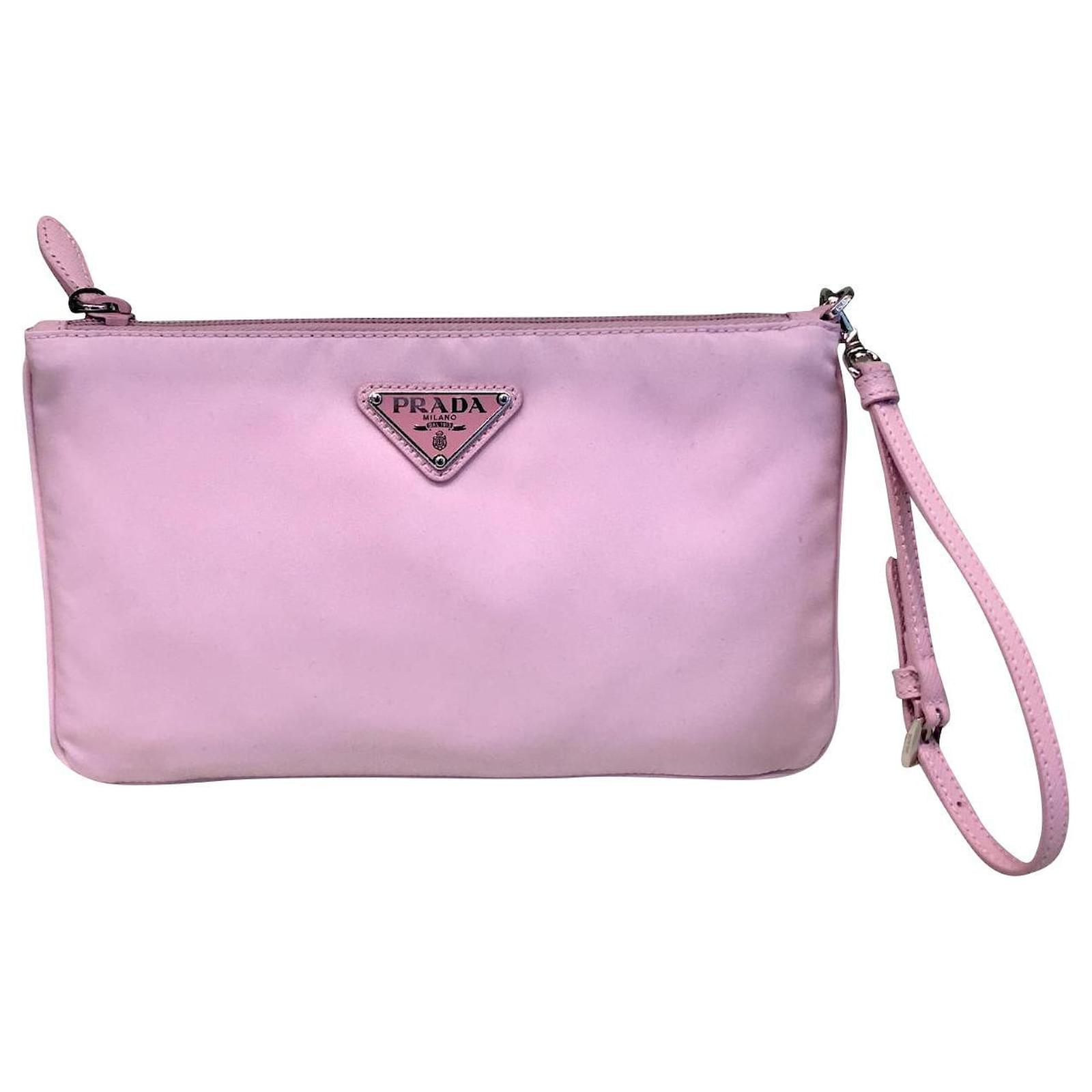 Prada Pink Tessuto Clutch Bag Nylon Cloth ref.850101 - Joli Closet