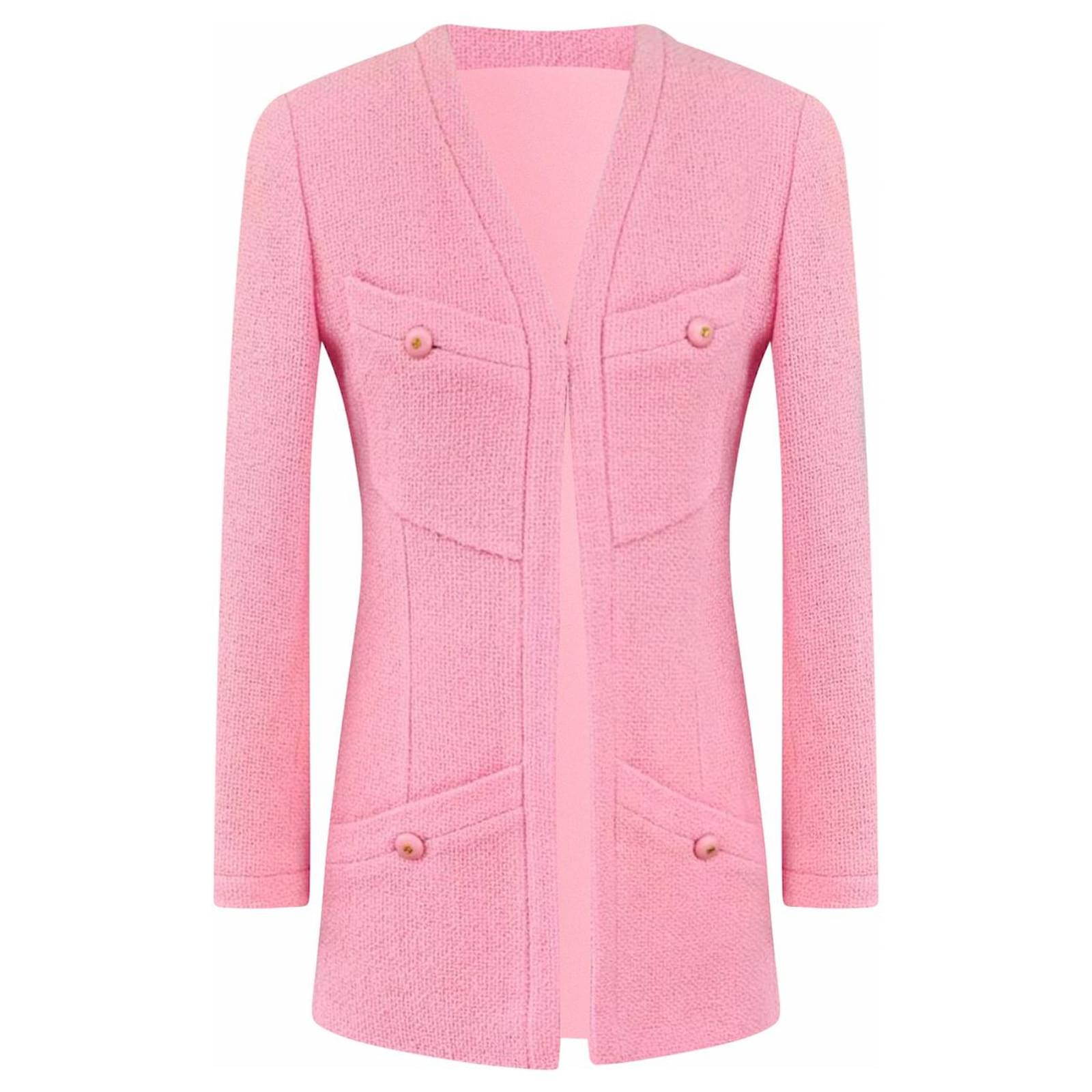 Chanel Extremely Rare C Buttons Pink Jacket Tweed ref.438199 - Joli Closet
