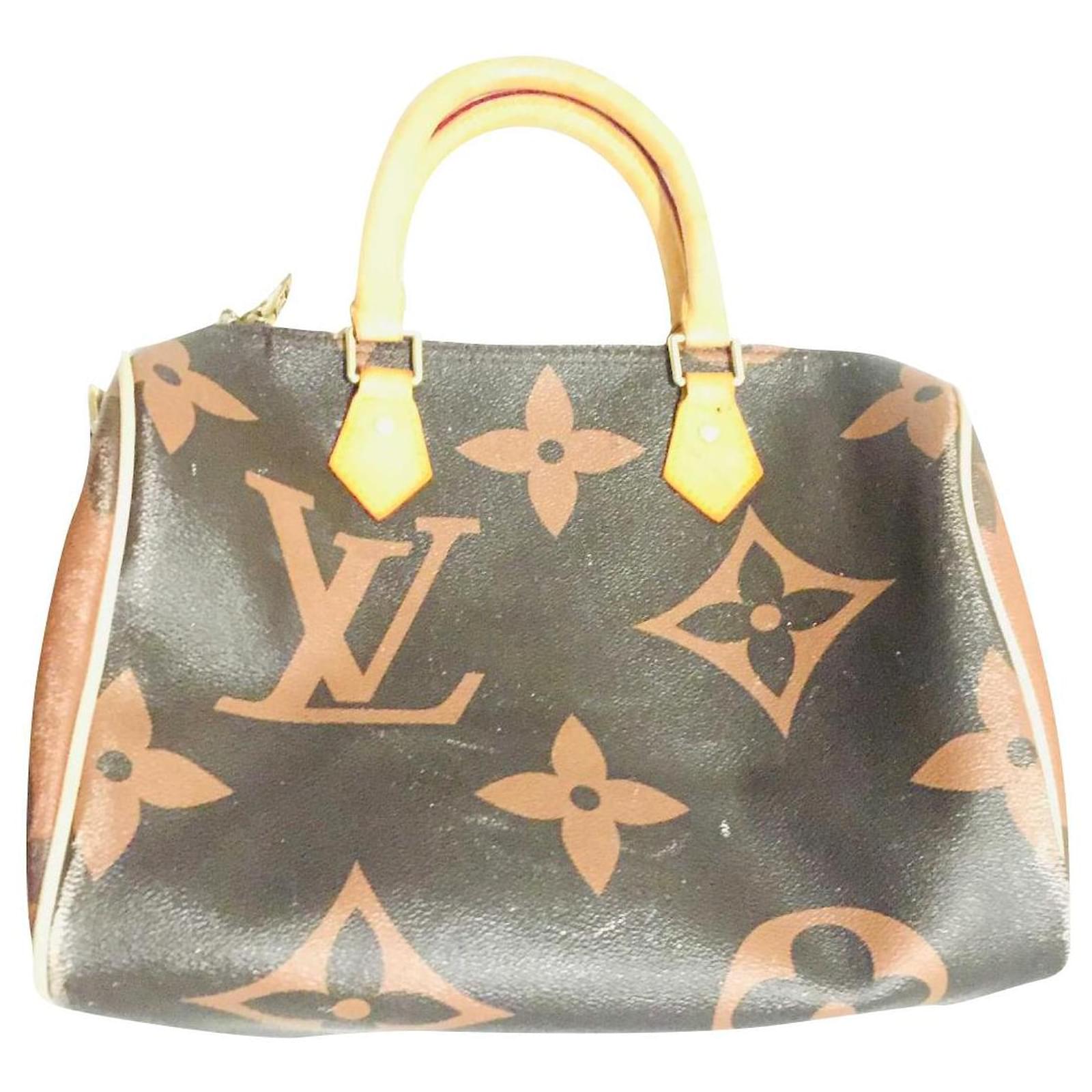 Louis Vuitton Speedy 30 Giant monogram Brown Beige Cloth ref.438418 - Joli  Closet