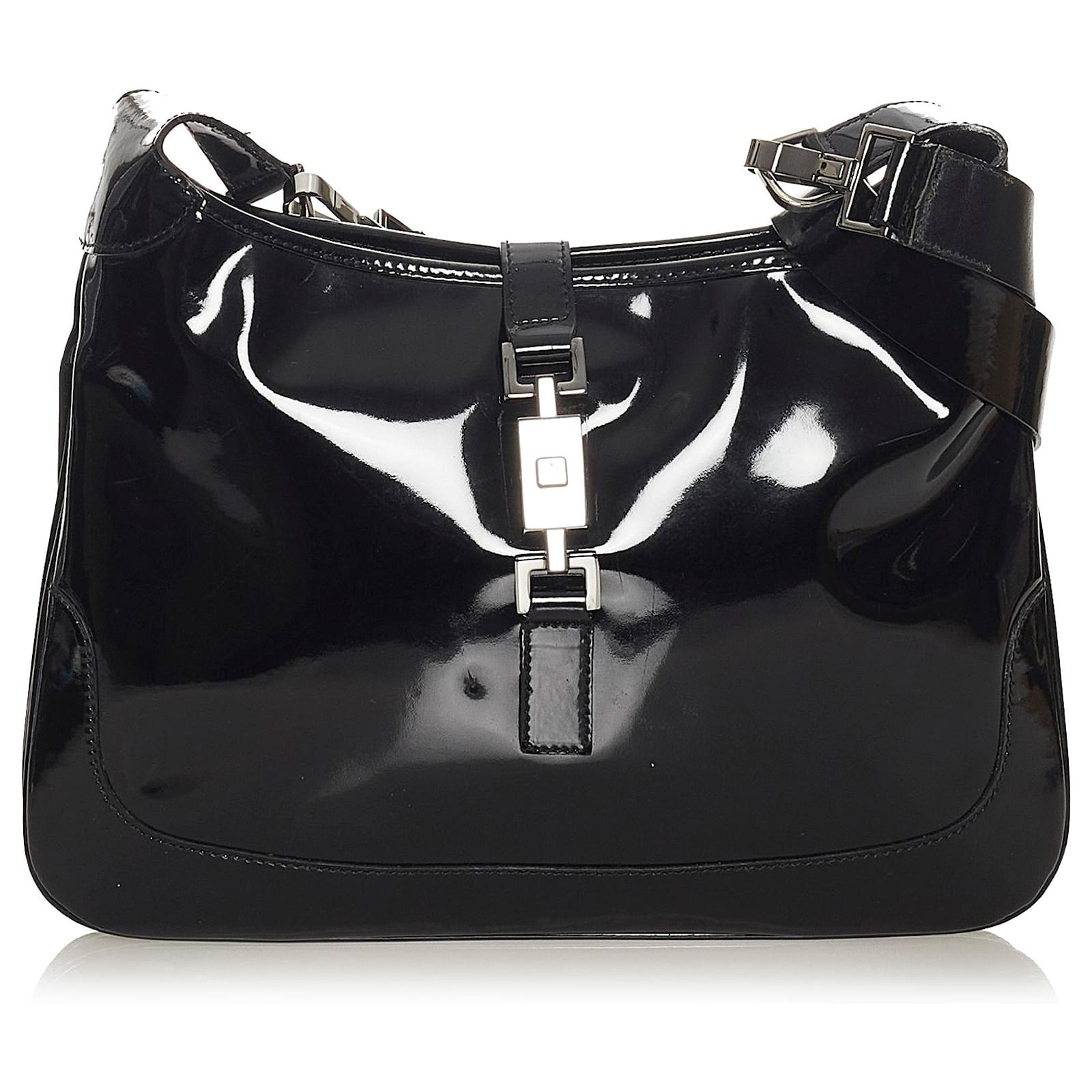 Gucci Black Jackie Patent Leather Shoulder Bag