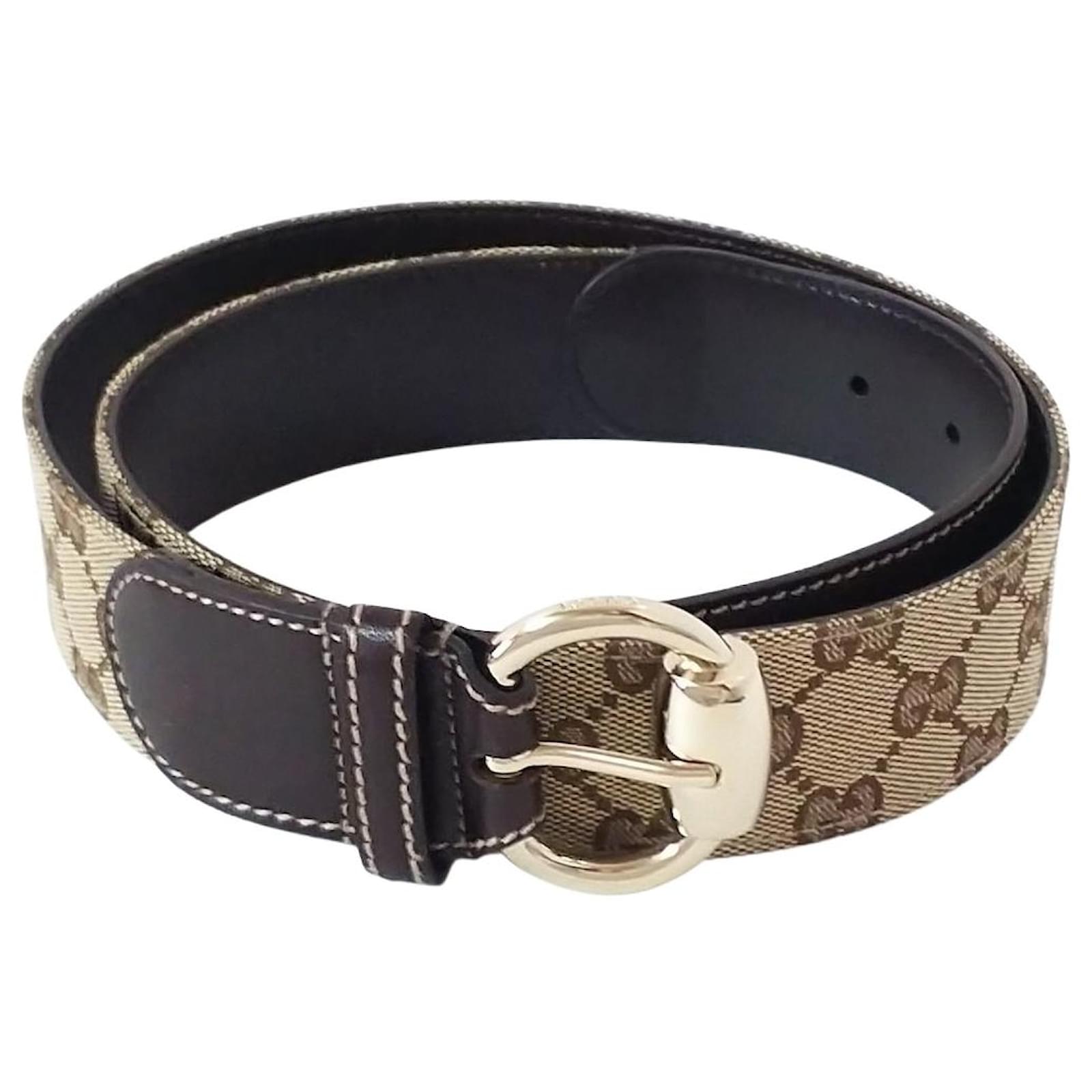 GUCCI Belt Brown Cloth ref.438714 Joli Closet