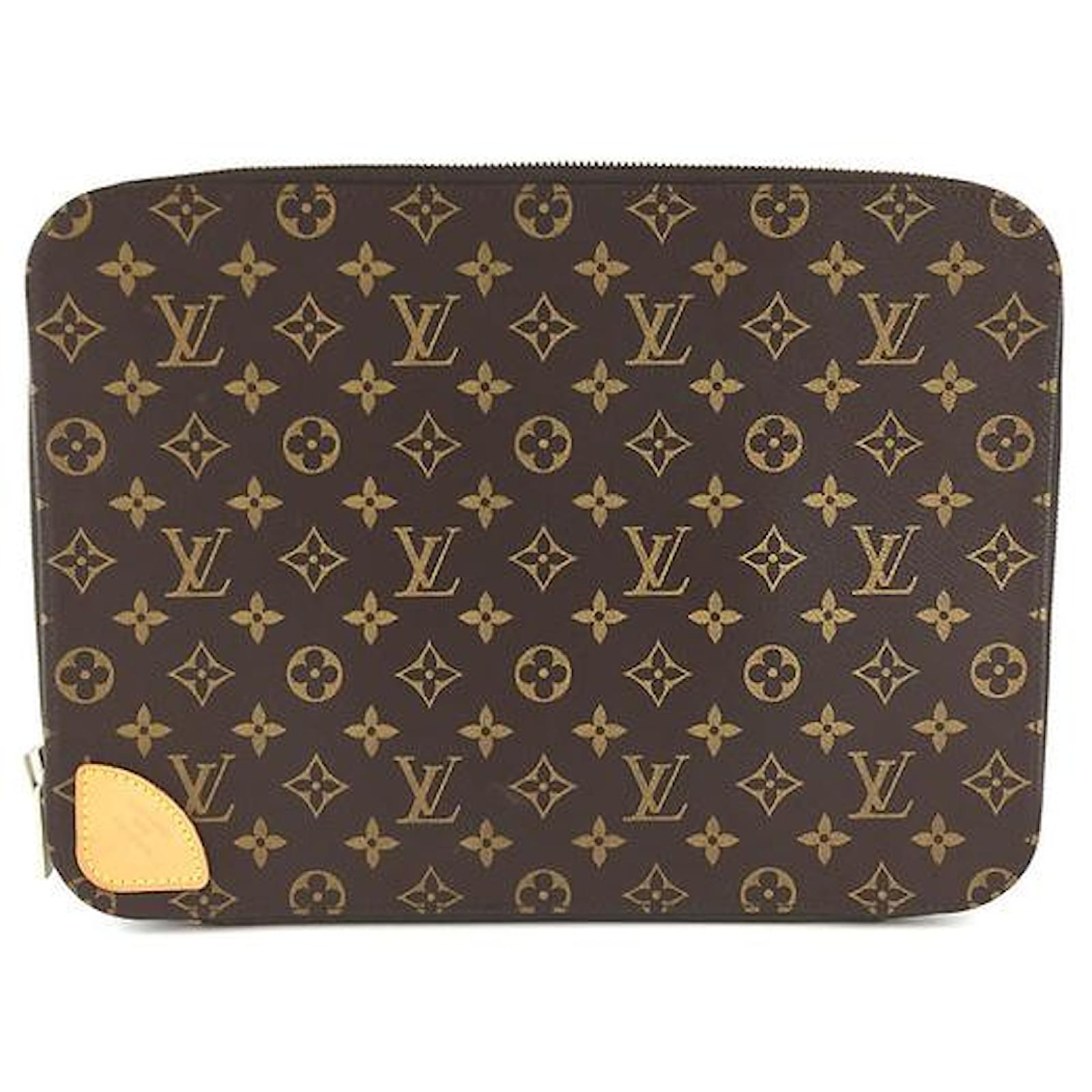 Louis Vuitton Horizon Laptop Sleeve Case Monogram Canvas Brown Leather