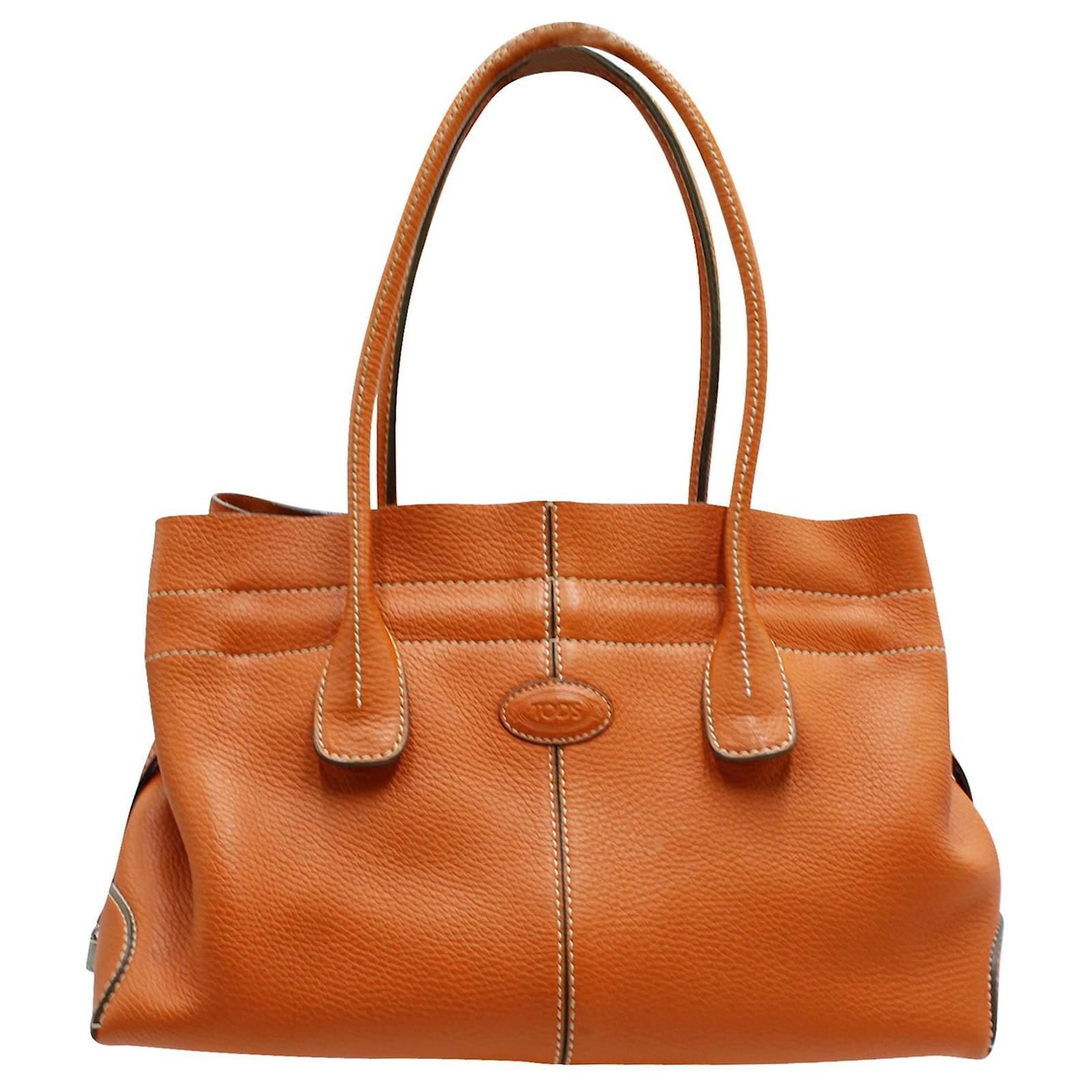 Tod s Orange Leather Tote Bag ref.439570 Joli Closet