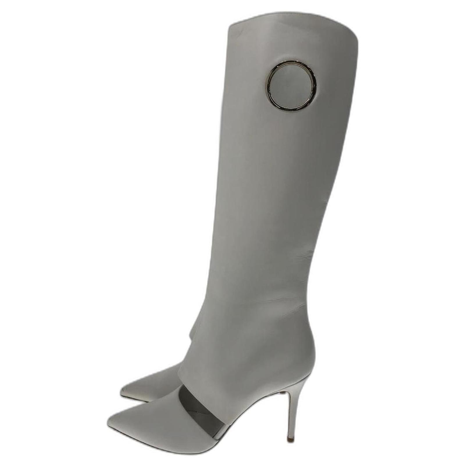 Salvatore Ferragamo botas Blanco Cuero ref.440352 - Joli Closet