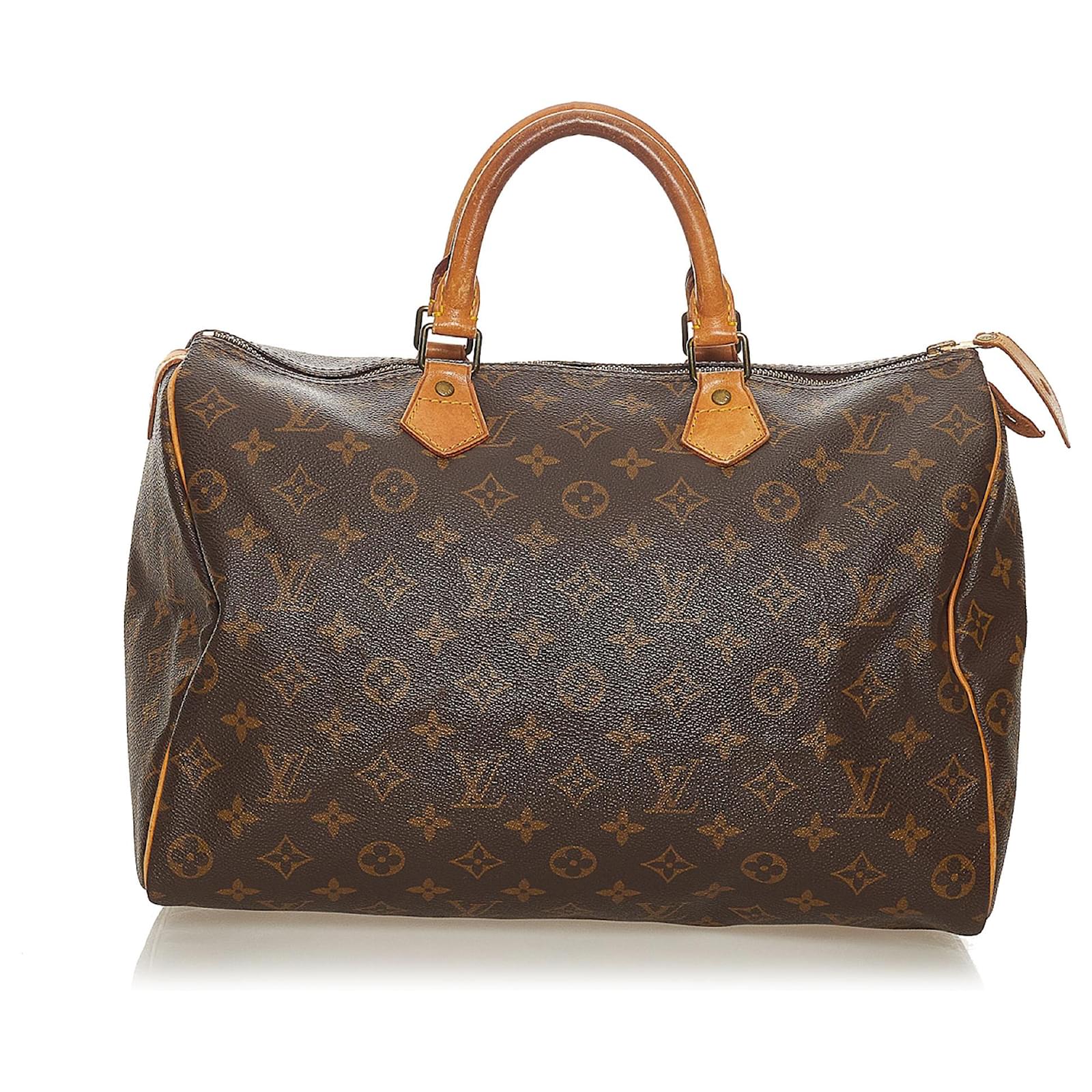 Louis Vuitton Brown Monogram Speedy 35 Leather Cloth ref.441501 - Joli ...