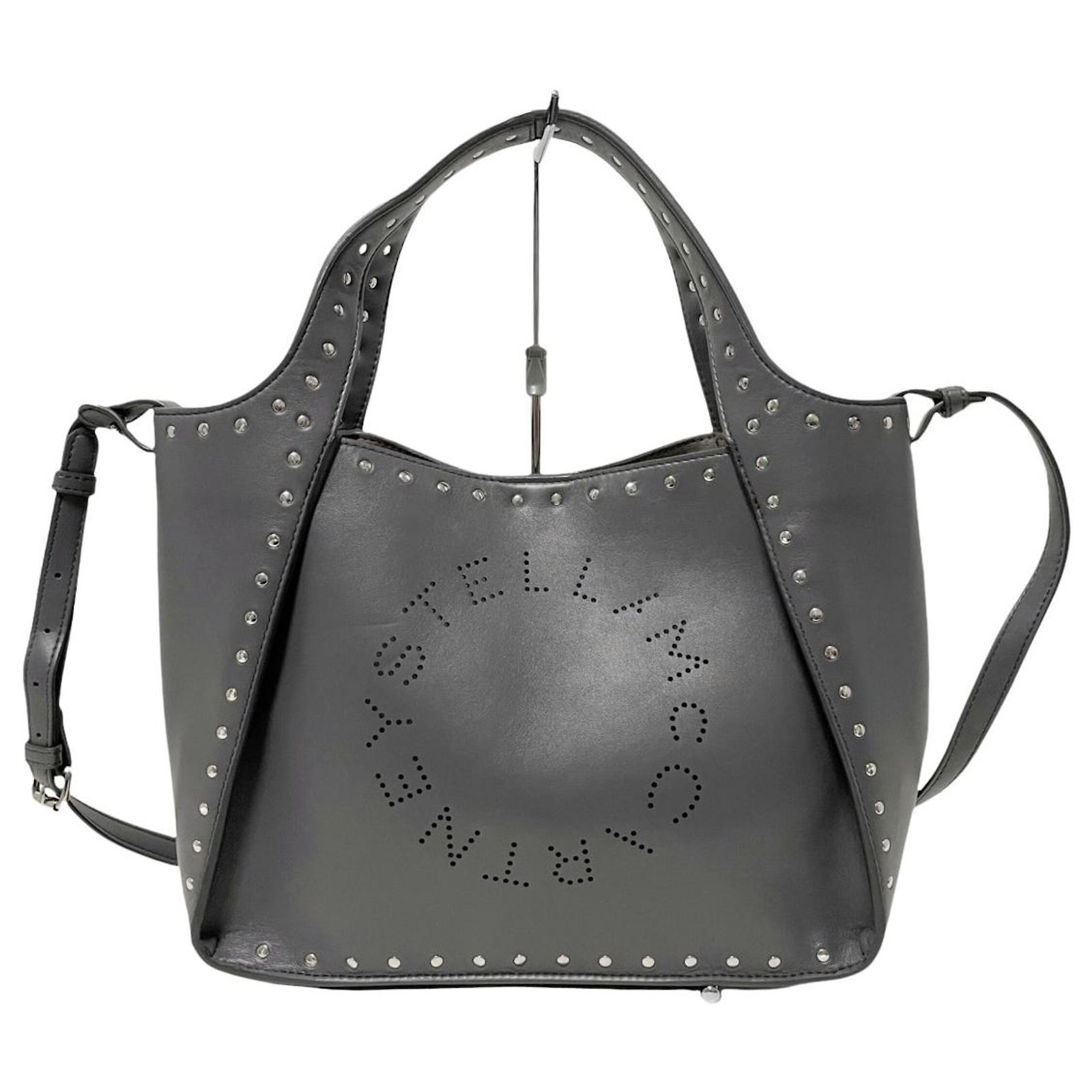 Stella Mc Cartney Stella McCartney Logo Stella Cuir Gris Ref 441766 stella-mc-cartney-stella-mccartney-logo-stella-cuir-gris-ref-441766