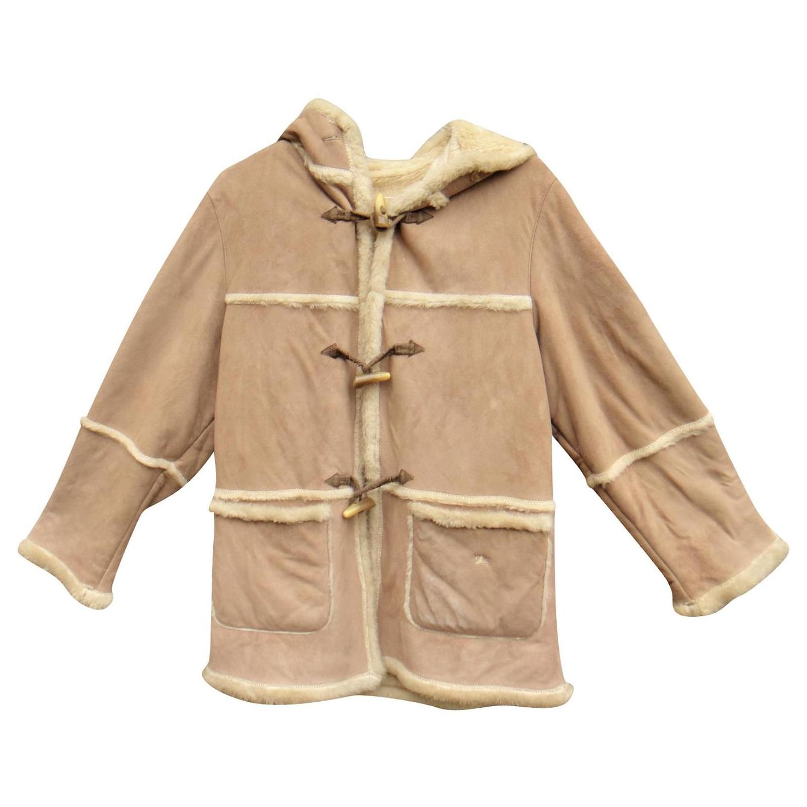 Burberry shearling jacket size 44 Beige Leather  - Joli Closet