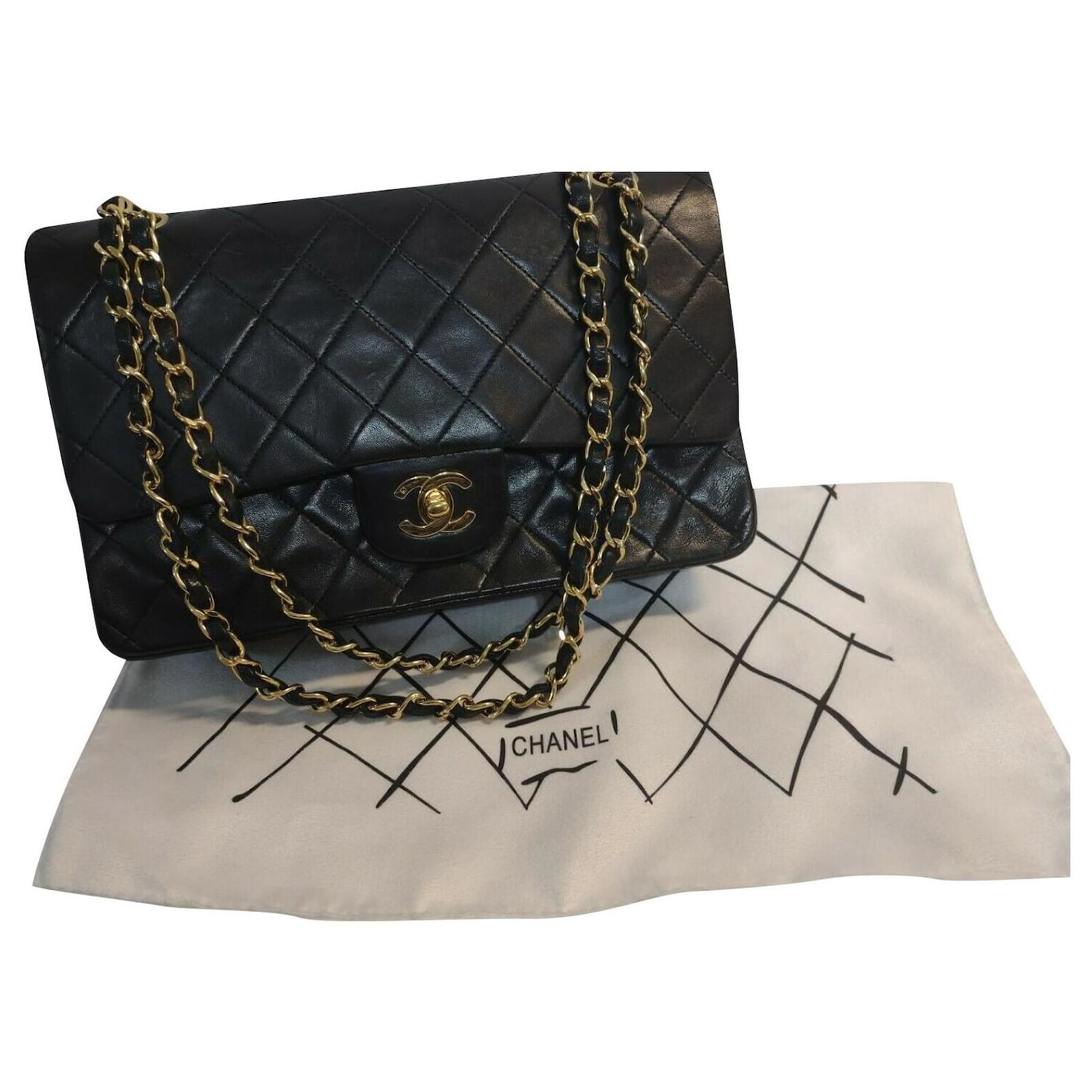 Boy Chanel Vintage Classic forrado Flap Bag Quilted Medium W/ dustbag Negro Piel de ref.442815 Joli Closet