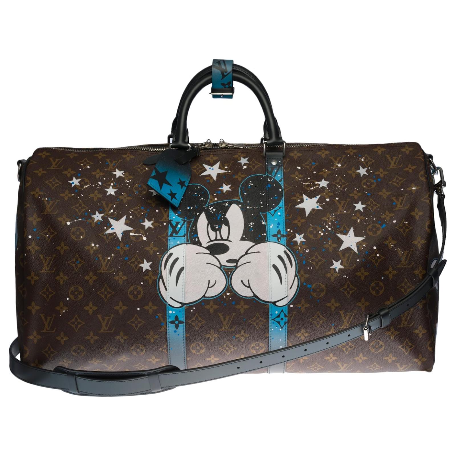 Travel bag Louis Vuitton 45 Monogram customized Mickey Vs Taz by PatBo  For Sale at 1stDibs