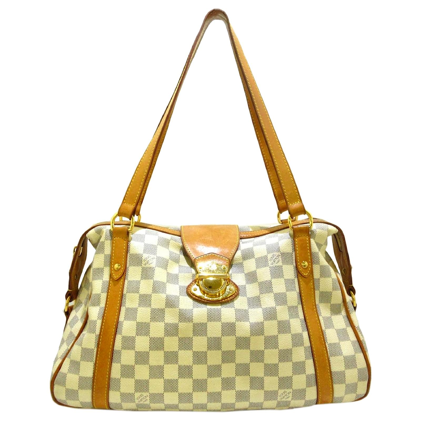 Louis Vuitton White Damier Azur Stresa PM Blue Leather Cloth ref.443024 ...