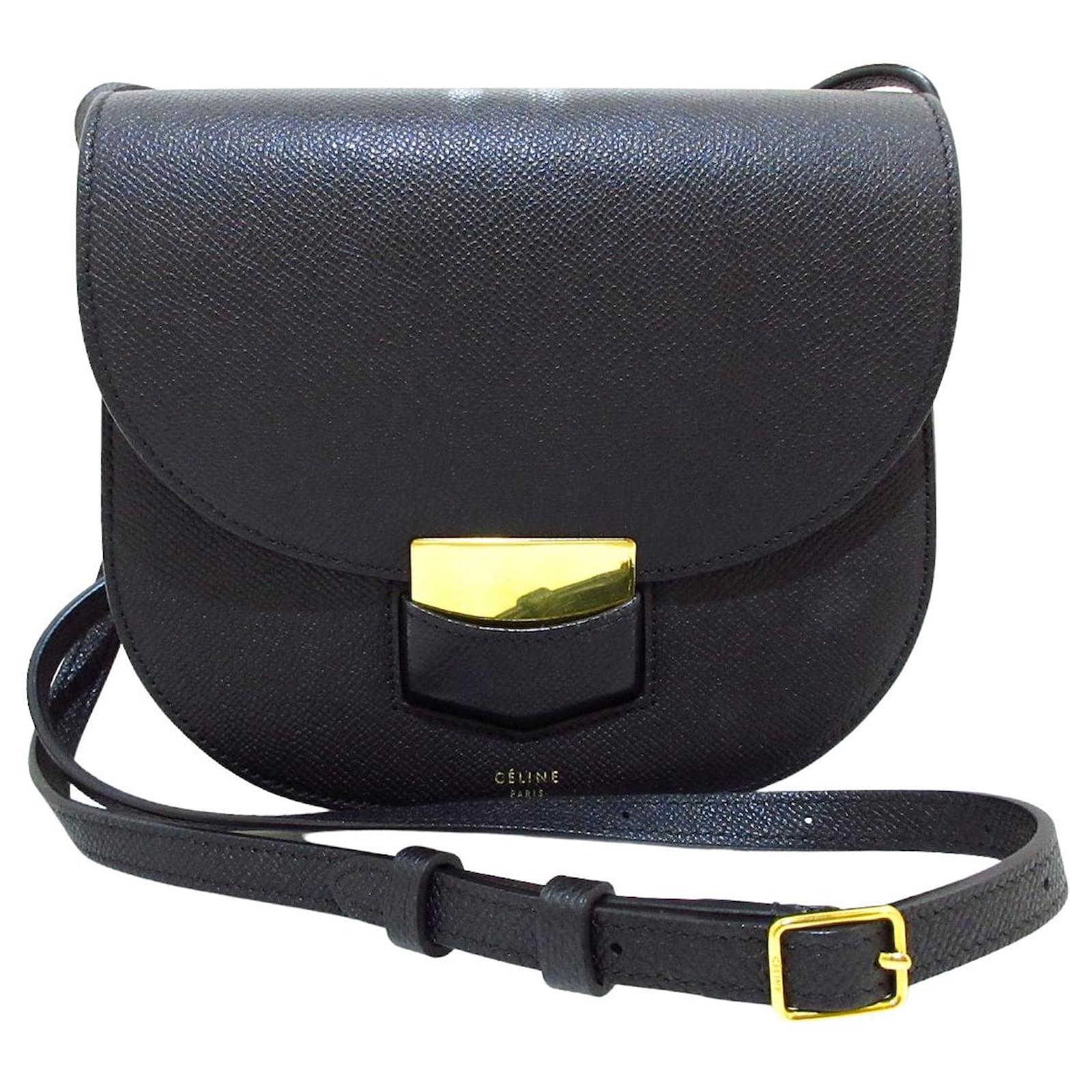 CELINE Small Trotteur Bag in Black