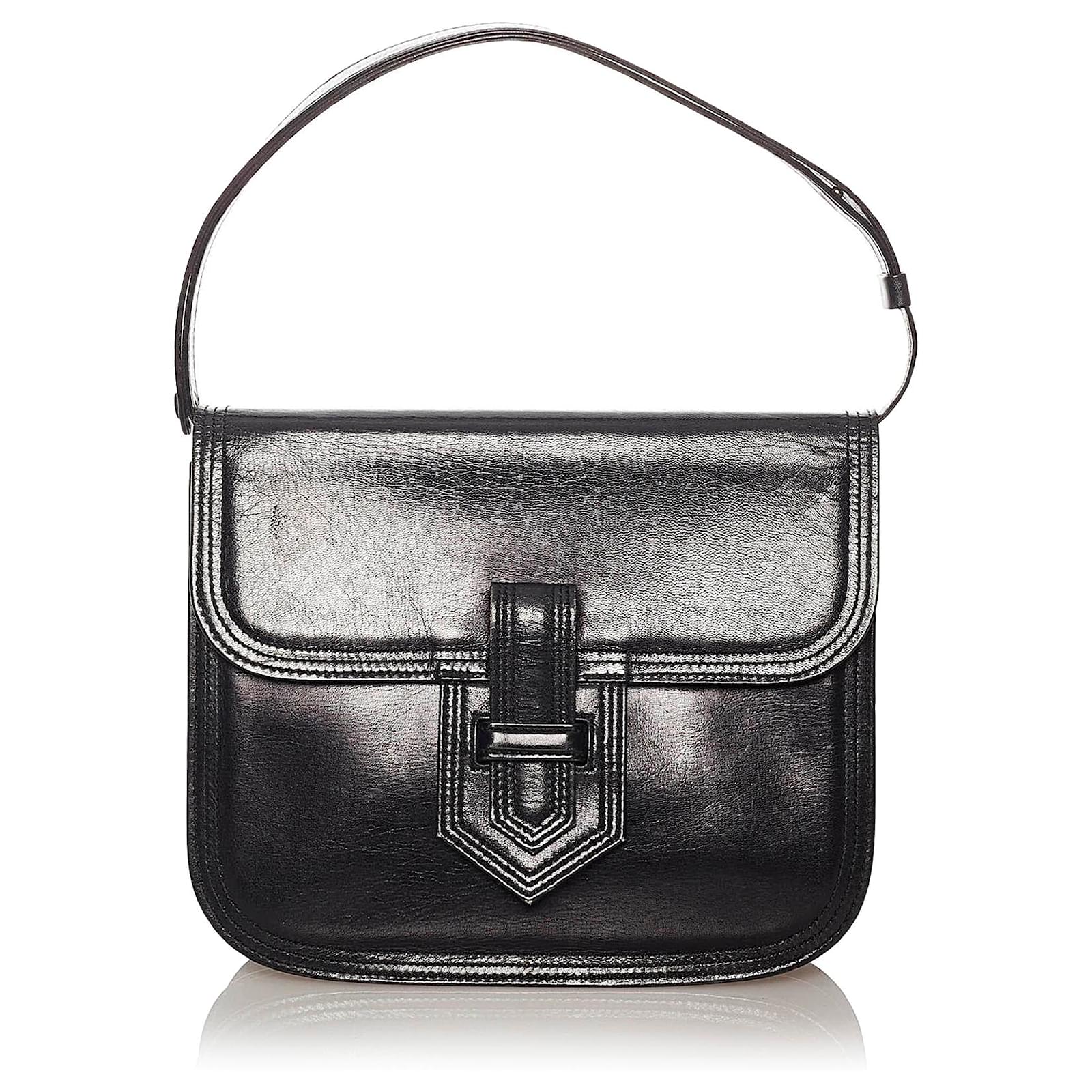 Yves Saint Laurent Bolso De Hombro De Cuero Negro YSL Becerro ref.443442 -  Joli Closet