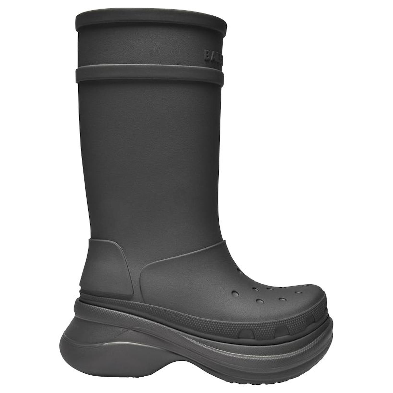 Balenciaga Crocs Boots in Grey Rubber  - Joli Closet