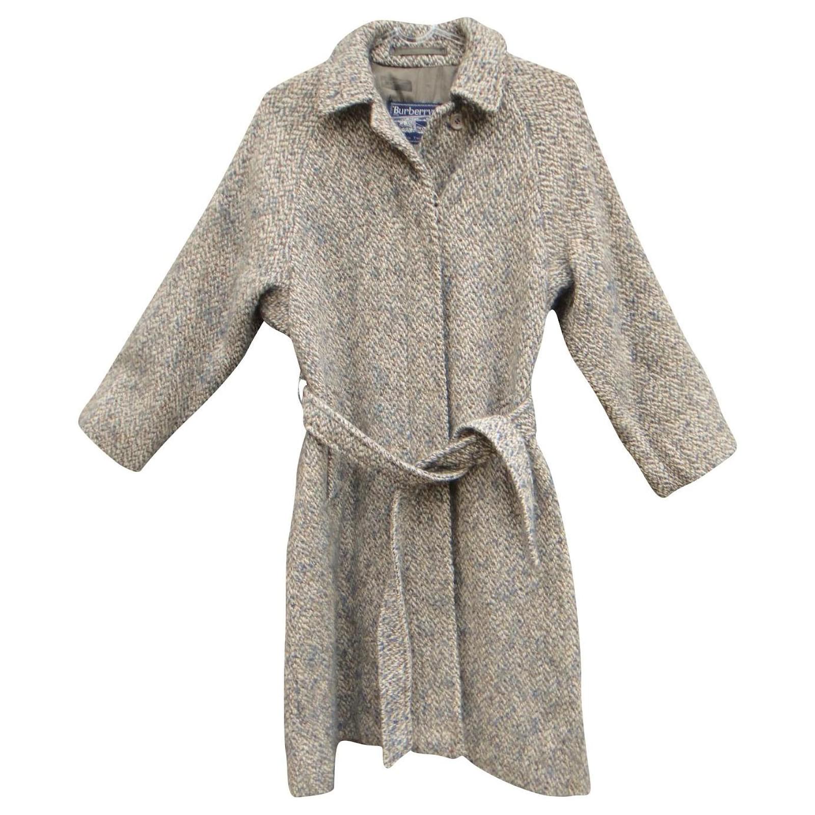 vintage Burberry coat in Irish Tweed t 36/38 Grey  - Joli Closet