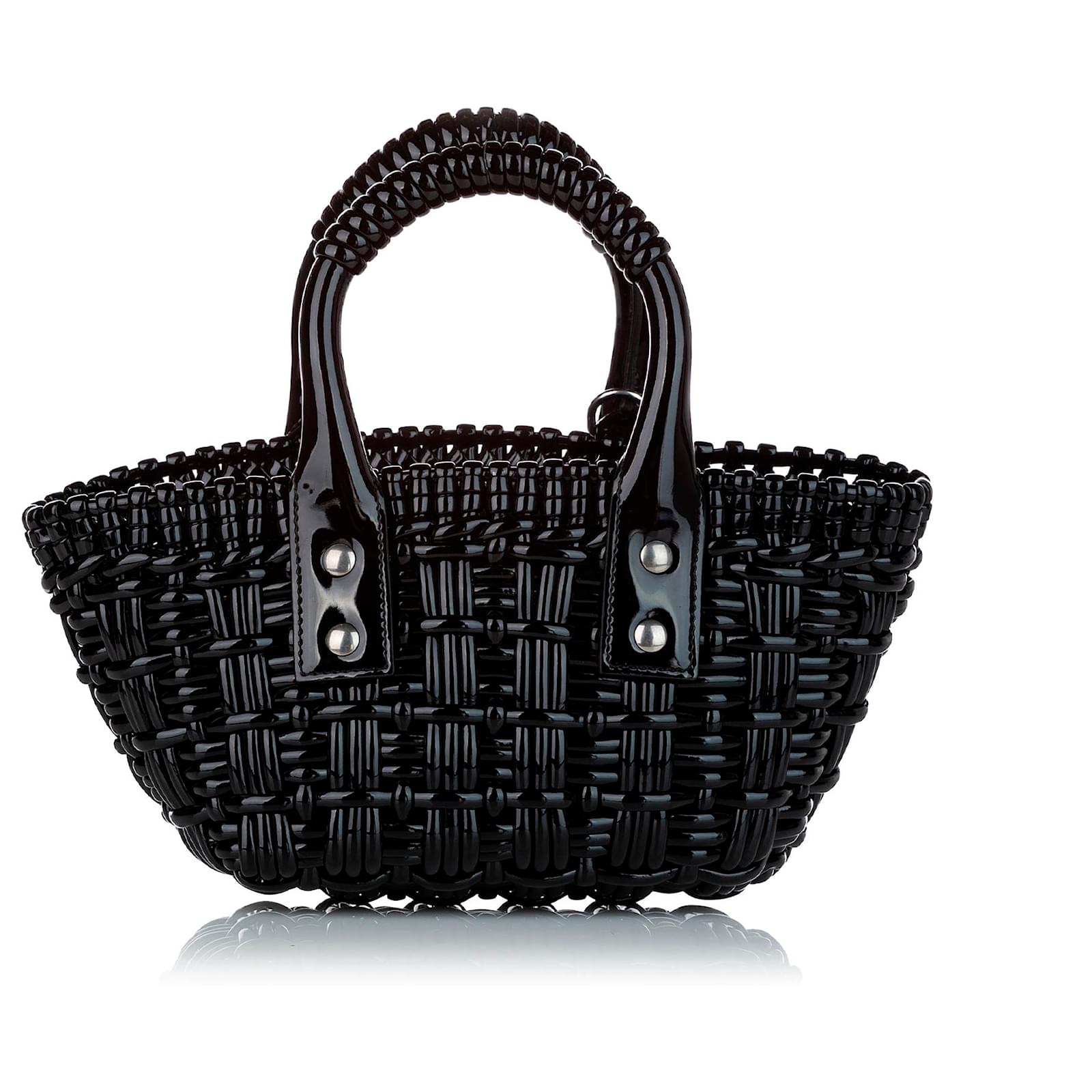 Balenciaga Black XXS Bistro Basket Bag Leather ref.444159 - Joli Closet