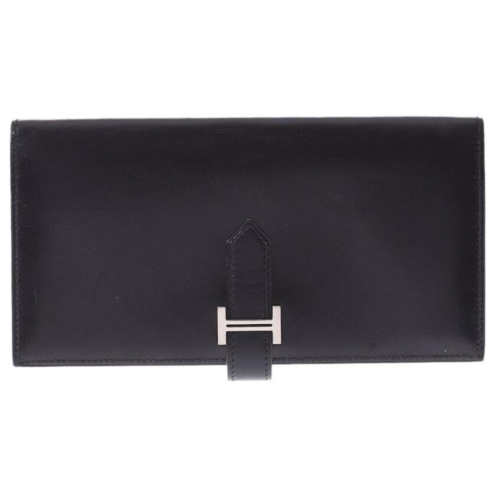 Hermès Hermes wallet Black Leather ref.444332 Joli Closet