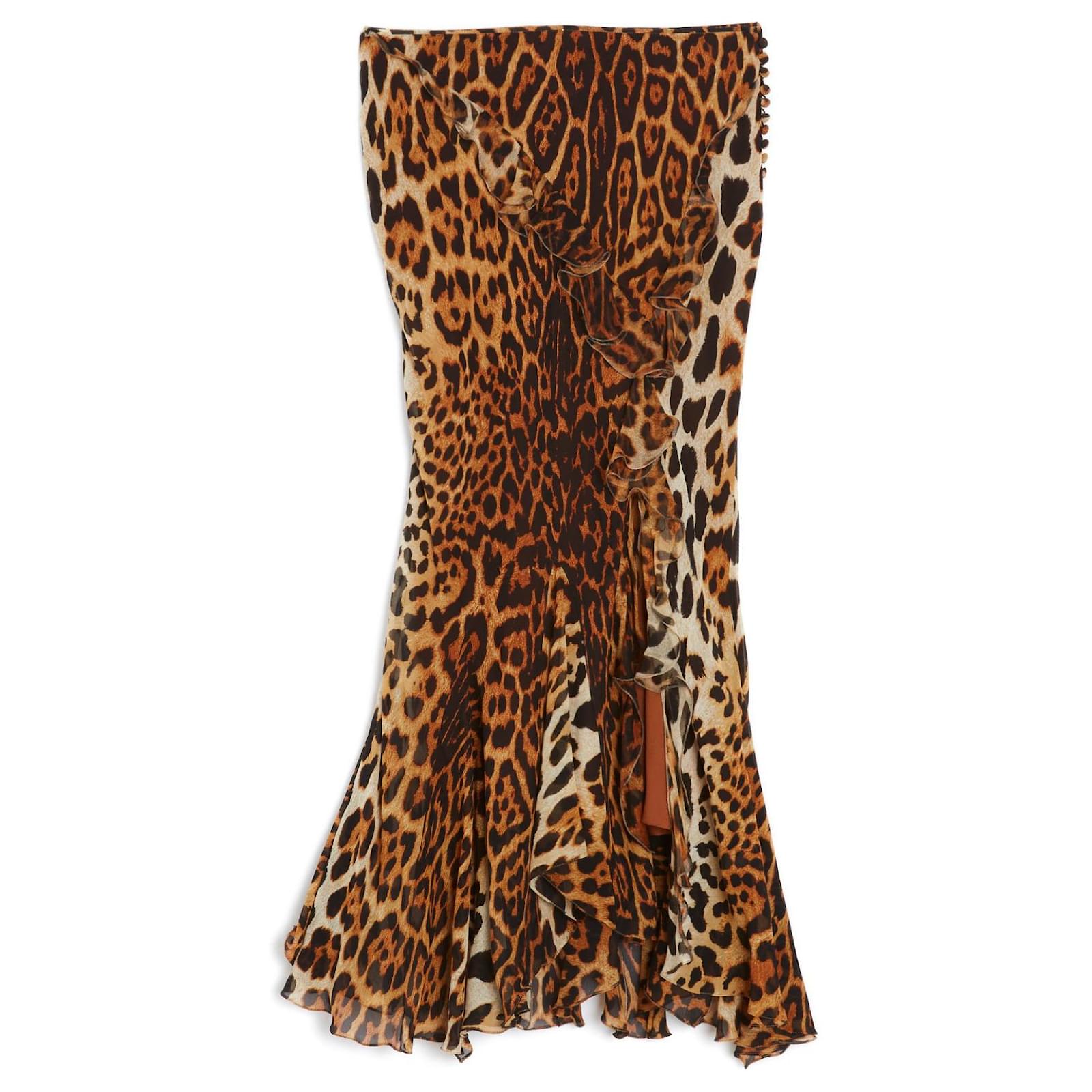 スカート Christian Dior by Galliano leopard skirt Leopard Print Silk Skirt| Authentic & Vintage | ReSee