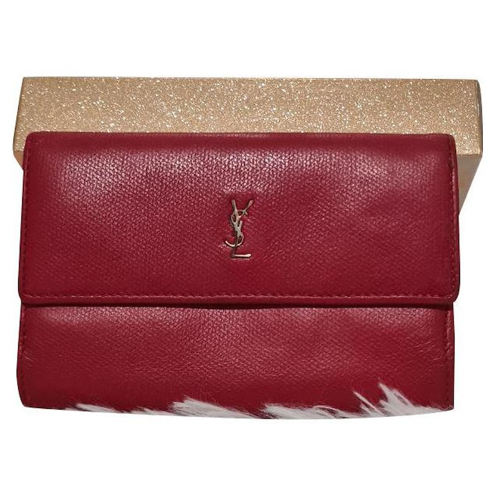 YSL Red Leather Card Holder