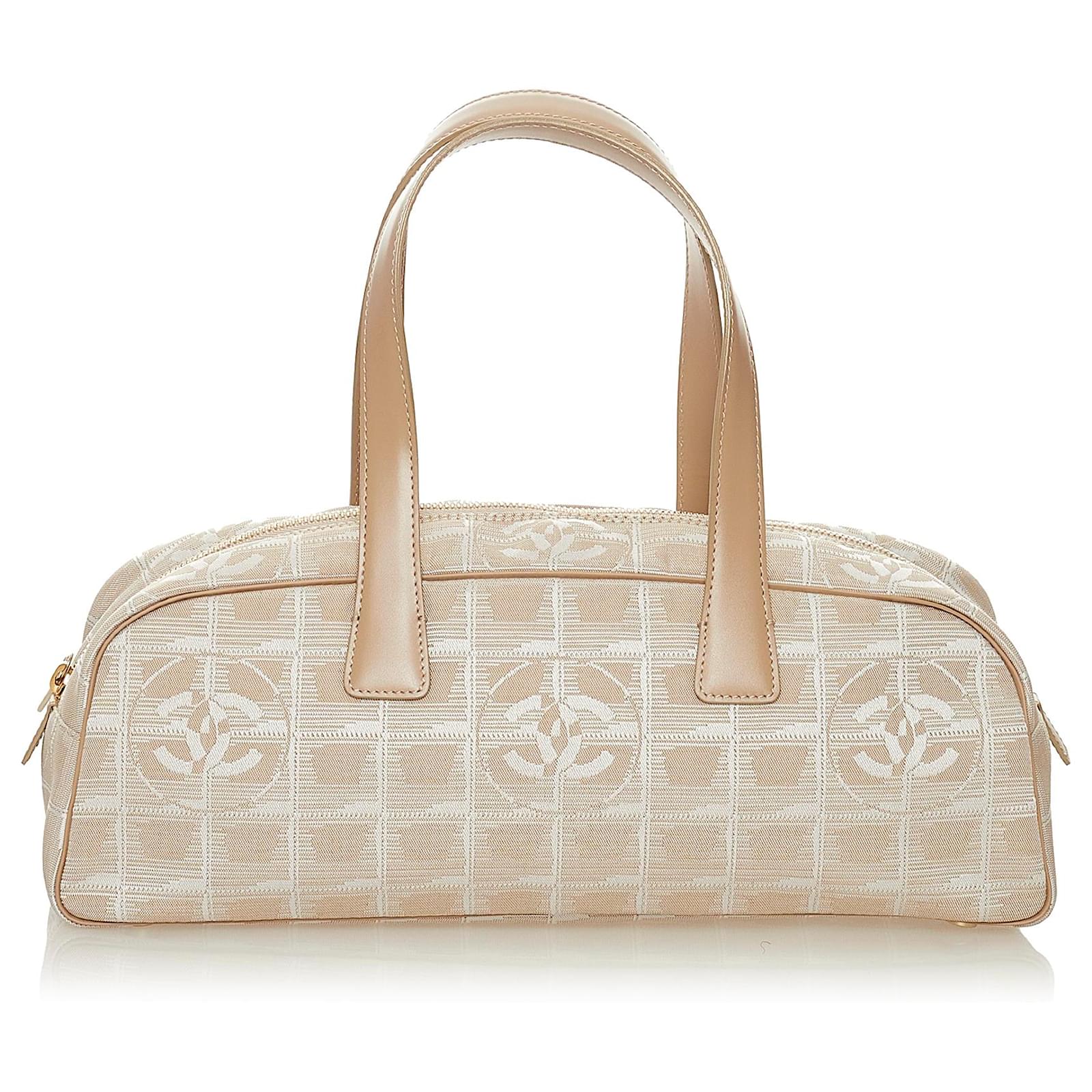 Bolso de mano de lona New Travel Line marrón de Chanel Castaño Beige Cuero  Lienzo Becerro Paño ref.445437 - Joli Closet