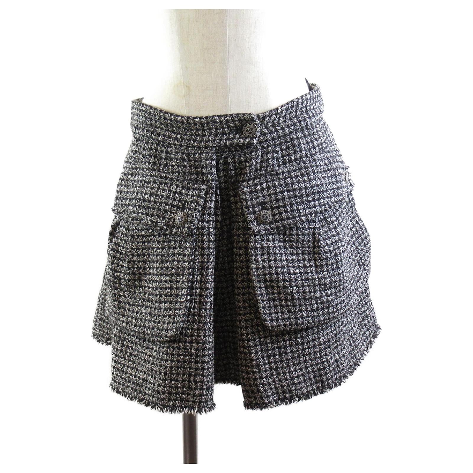 Used] CHANEL skirt skirt clothing bottoms silk women's black system / white  system / BKx white ref.445561 - Joli Closet