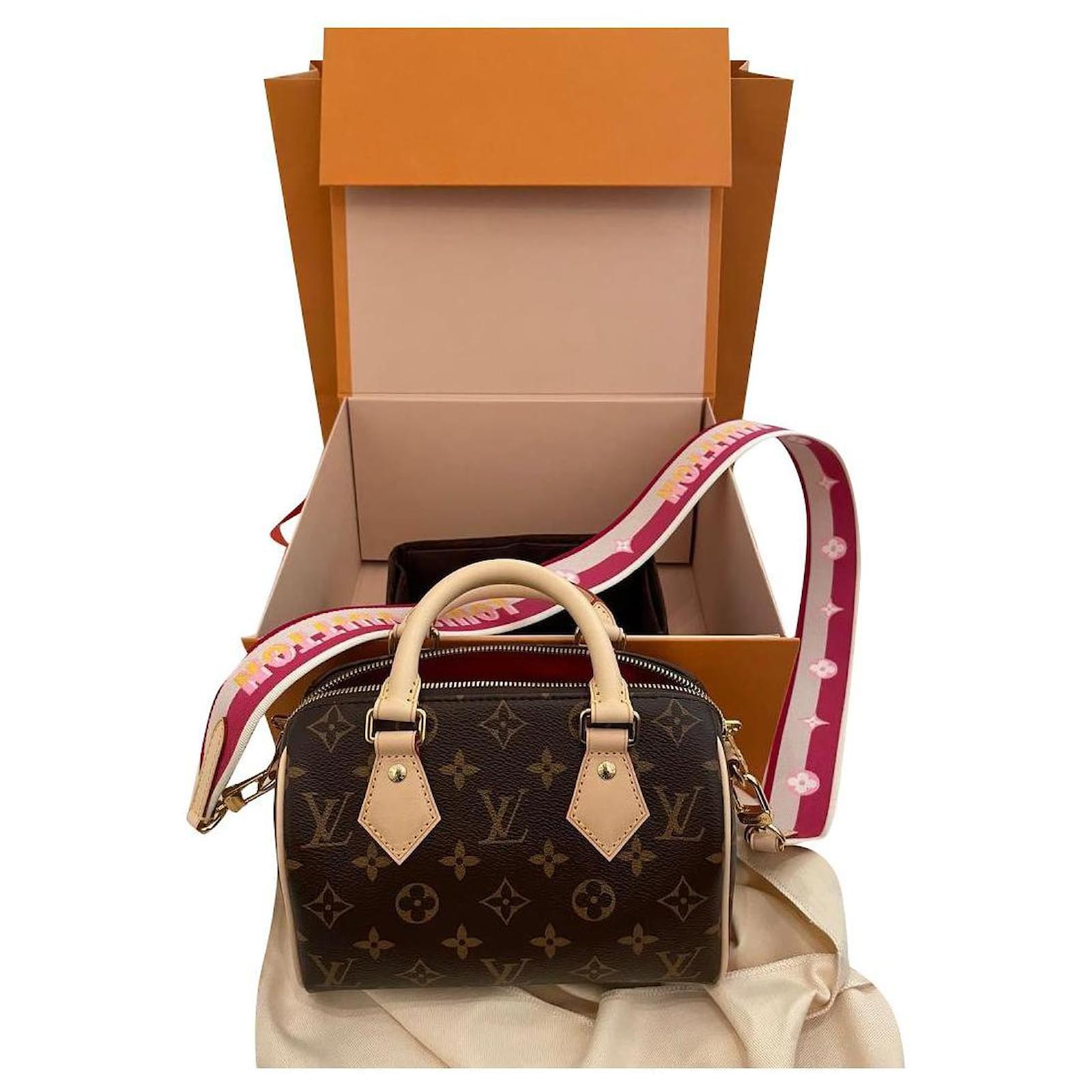 Louis Vuitton Speedy Bandouliere 20 Bag Brown Pink Leather ref.445665 -  Joli Closet