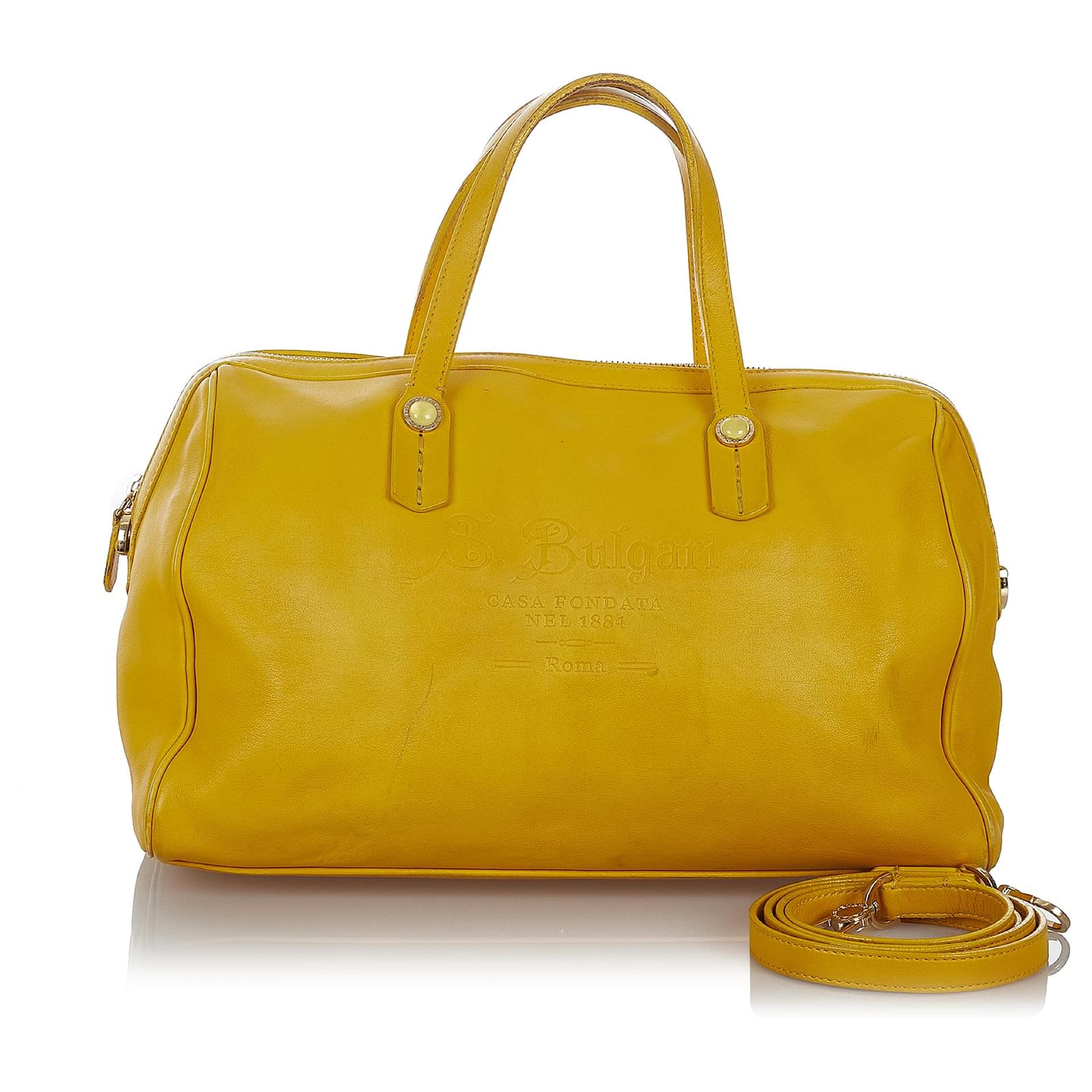 Bulgari Bvlgari Yellow Leather Boston Bag Pony-style calfskin  -  Joli Closet