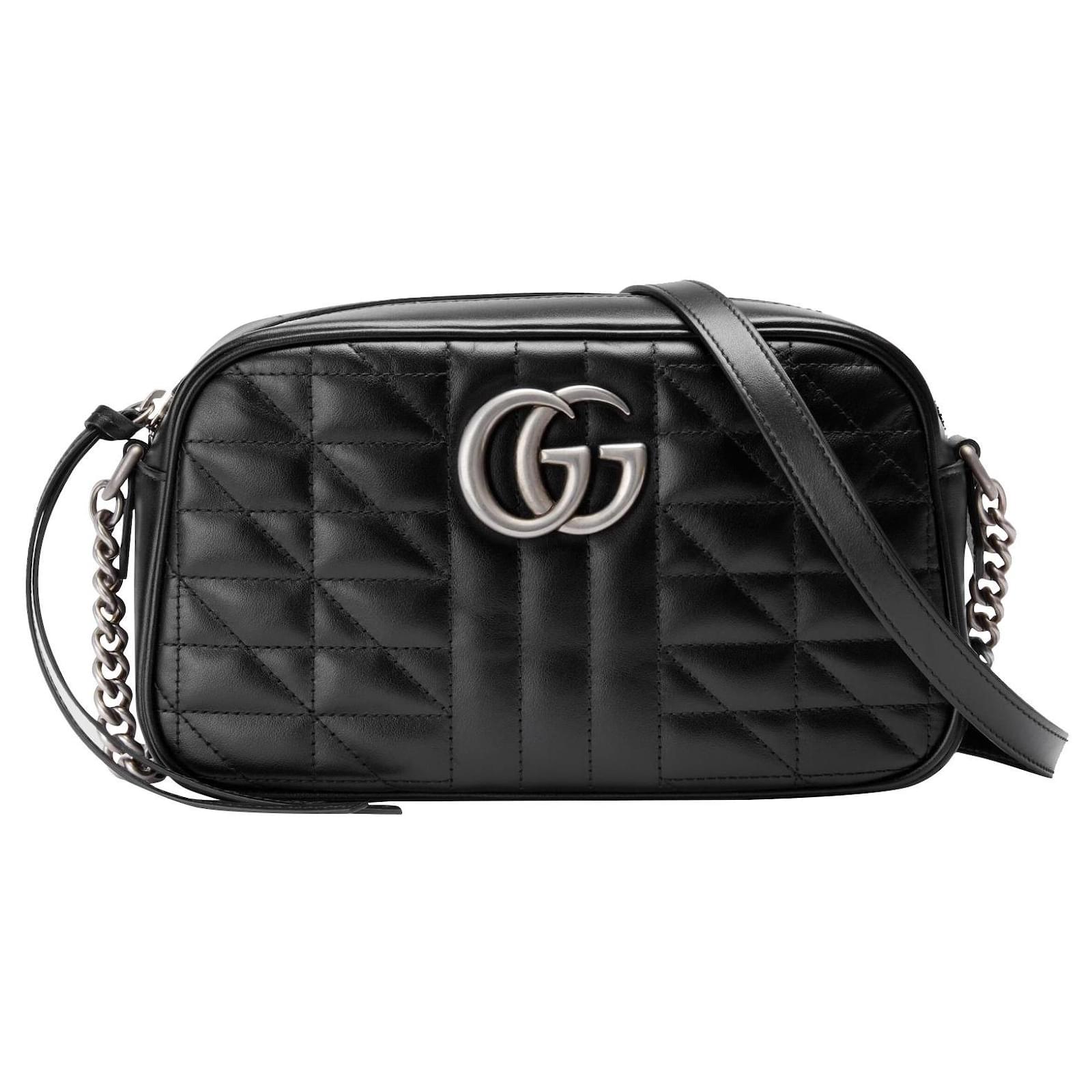 Gucci GG Marmont small shoulder bag Black Leather ref.446401 - Joli Closet