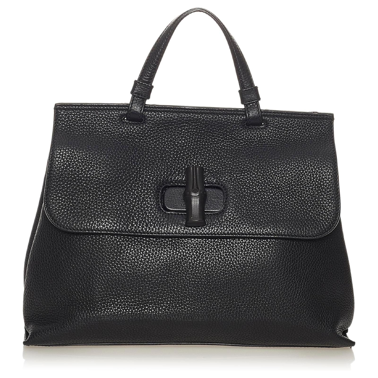 Gucci Black Bamboo Daily Leather Satchel Pony-style calfskin ref.446577 ...