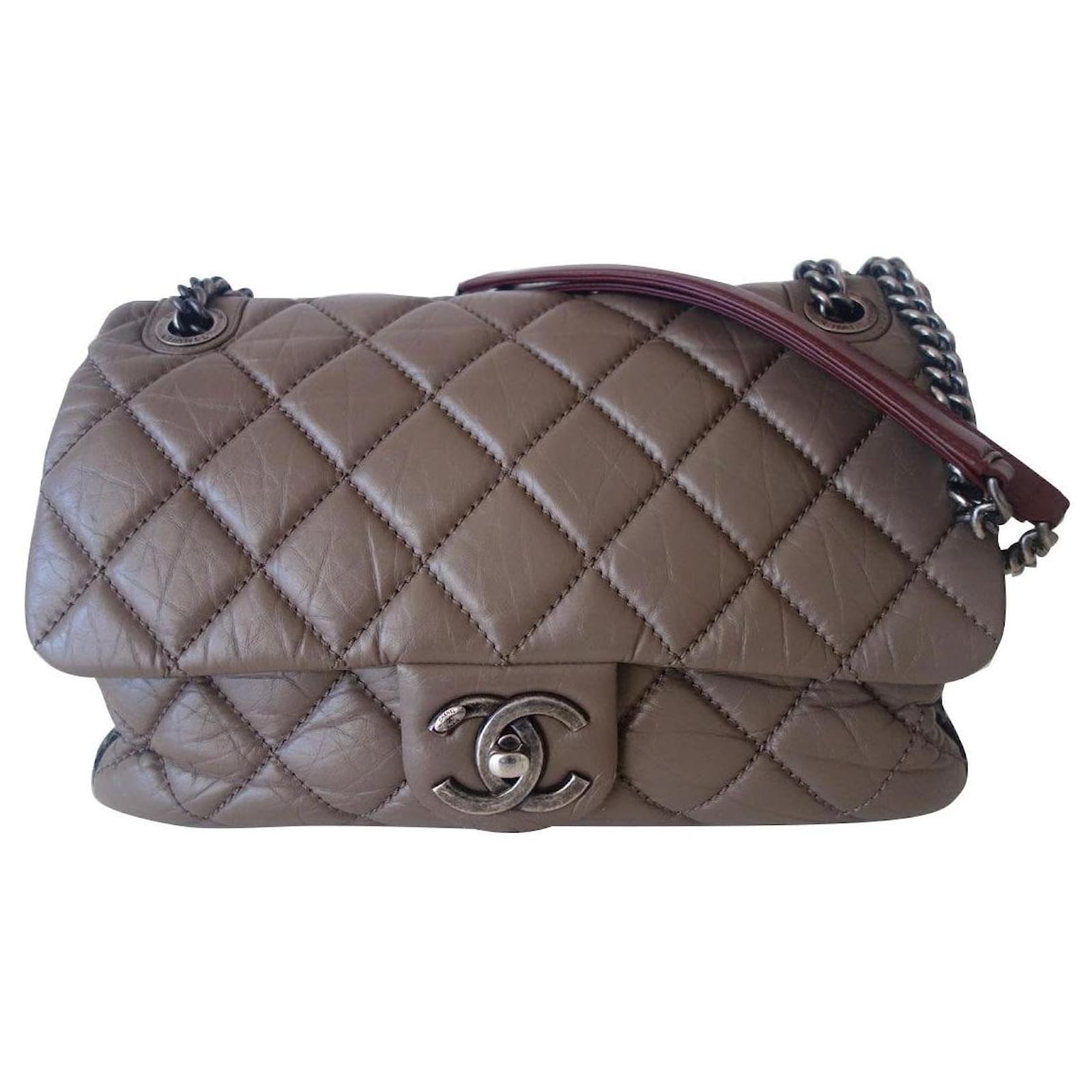 Timeless BOLSO CHANEL CLÁSICO Negro Gris Cuero Tweed ref.446441 - Joli  Closet