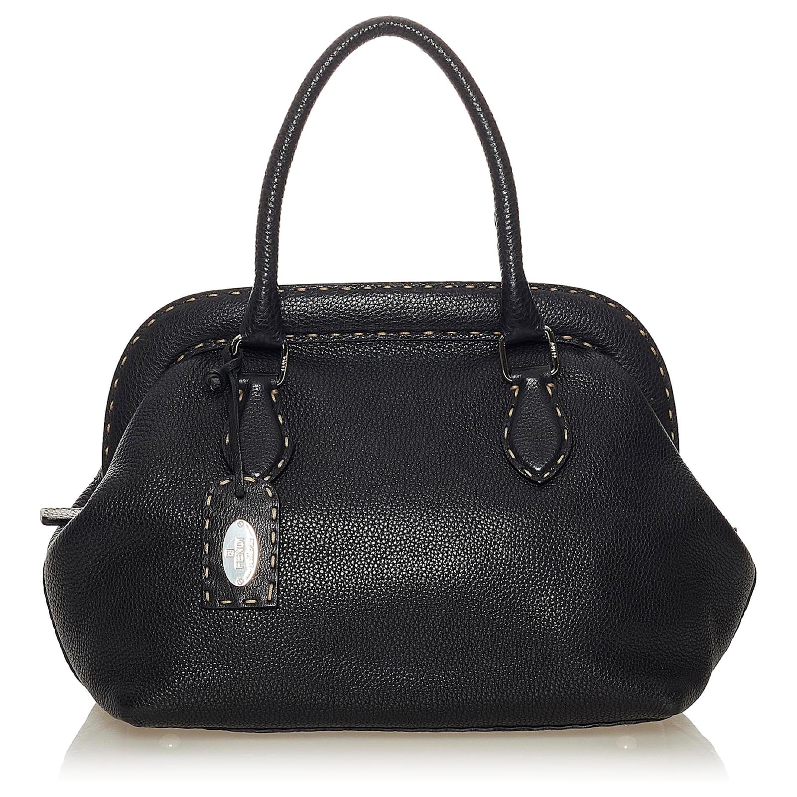 Fendi Black Selleria Leather Handbag Pony-style calfskin ref.446587 ...