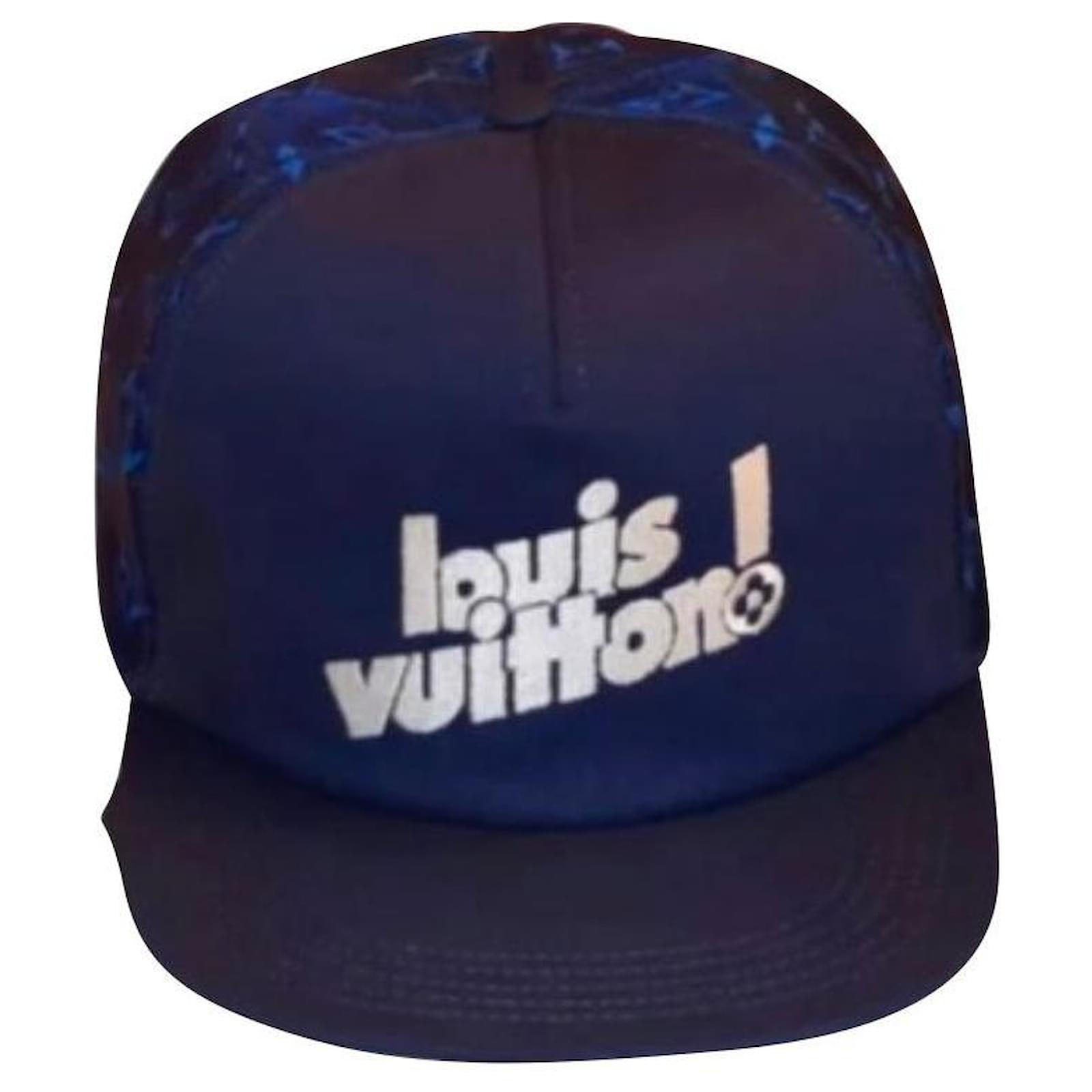 Louis Vuitton Navy Wool Damier Beanie Hat - Yoogi's Closet