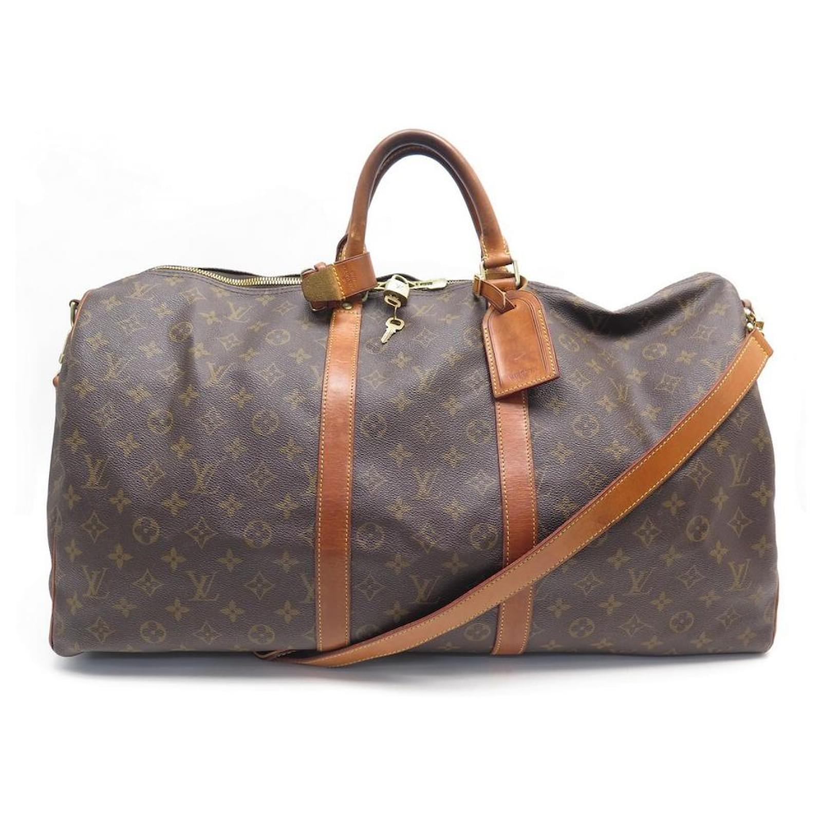 Borsa da viaggio Keepall Louis Vuitton 55 LV BAG MONOGRAM CANVAS TRACOLLA  TRACOLLA Marrone Pelle ref.447782 - Joli Closet