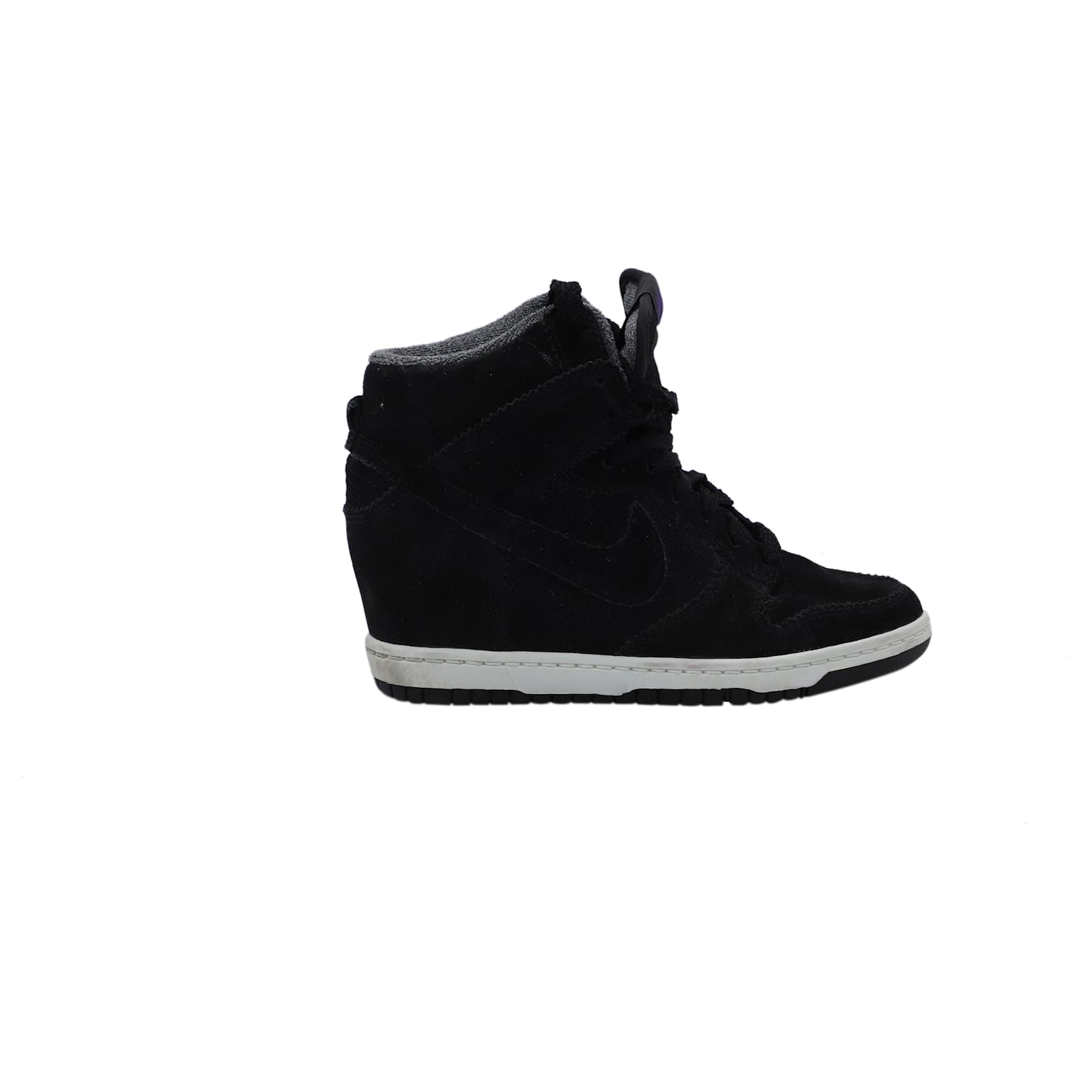 Articulación riesgo dueña Zapatillas Nike Dunk Sky Hi en piel de goma negra Negro Cuero ref.447925 -  Joli Closet