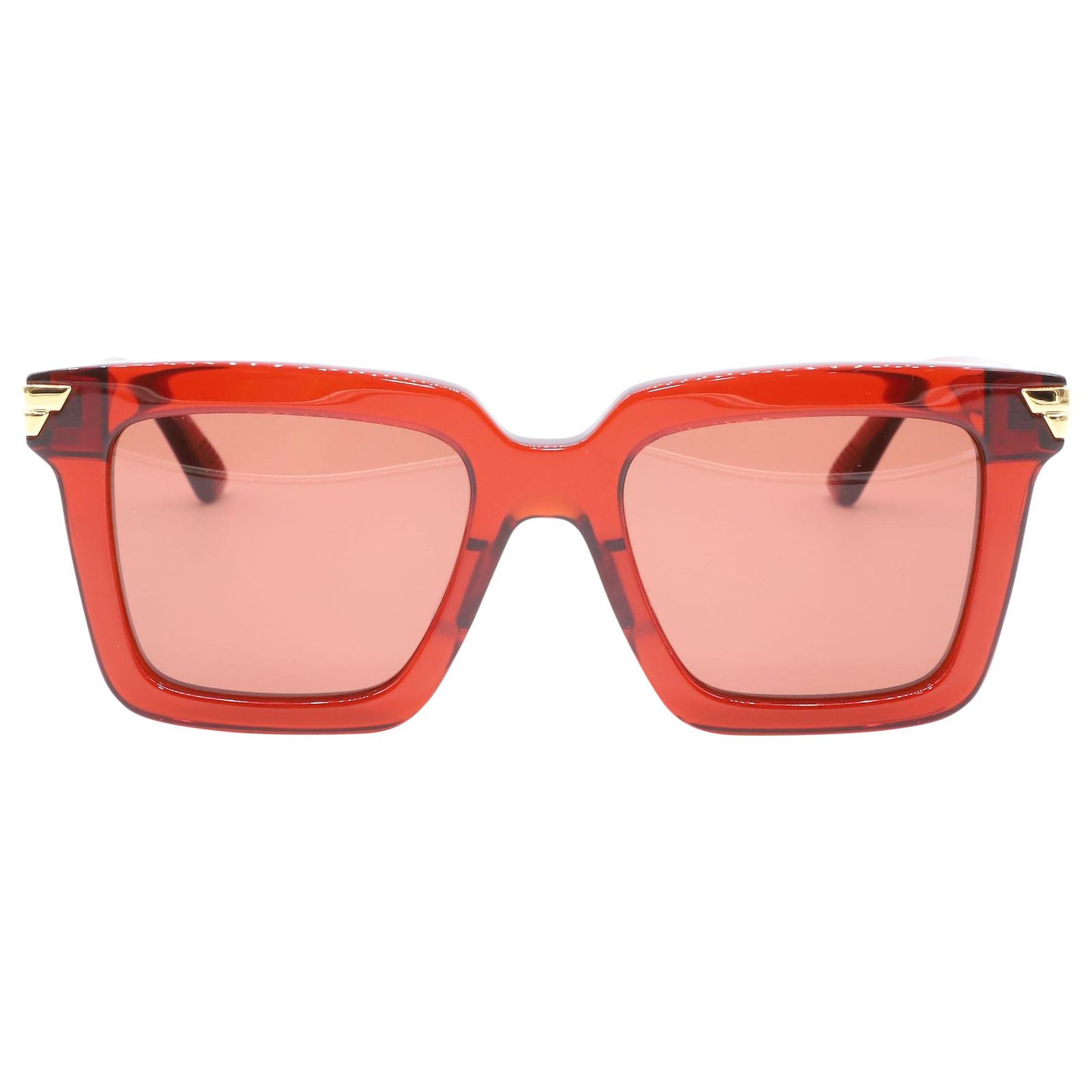 Burgundy Bottega Veneta sunglasses with case. Bottega Veneta BV1212S 004 Shiny Burgundy Sunglasses - eye  main image 2