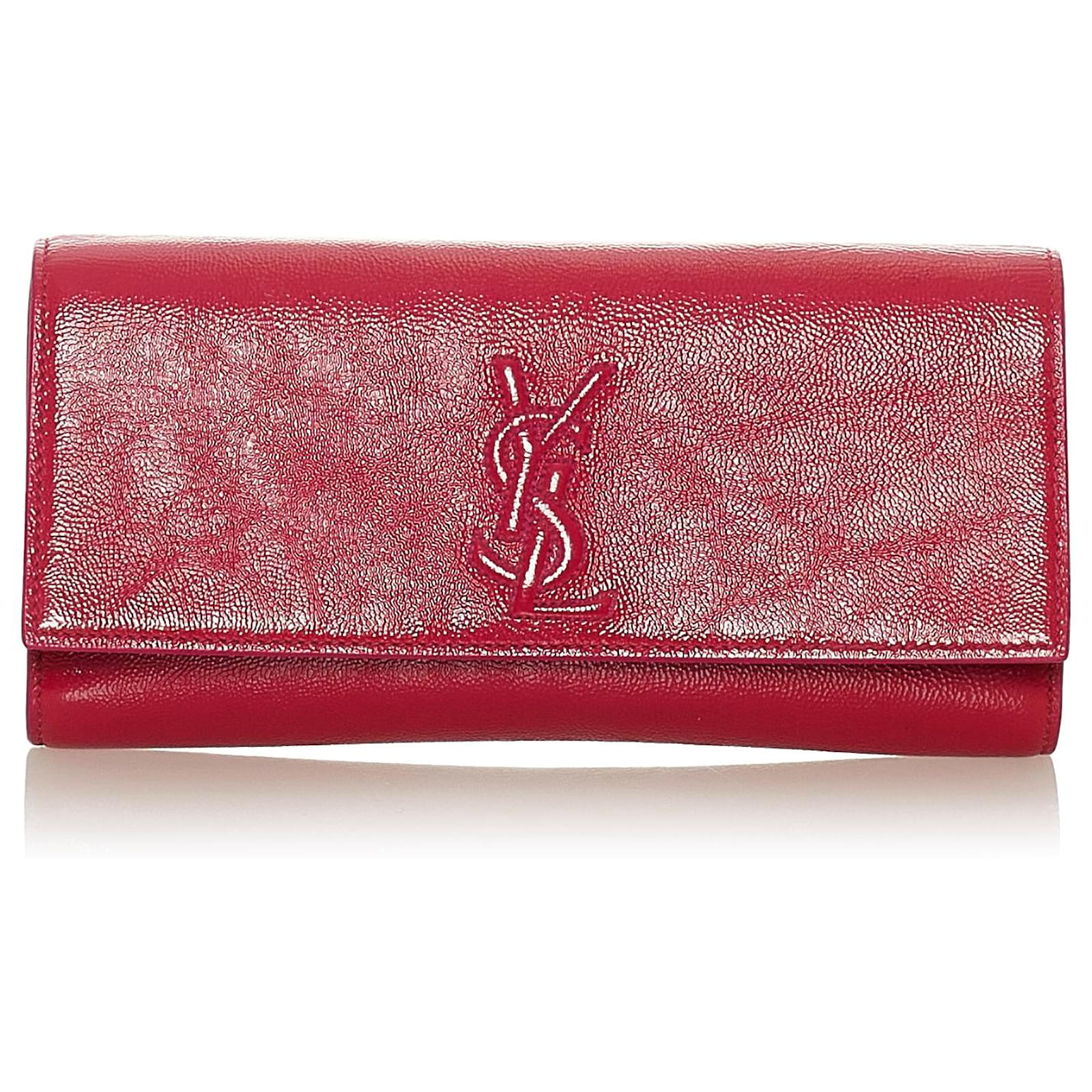 Patent leather clutch bag Yves Saint Laurent Pink in Patent